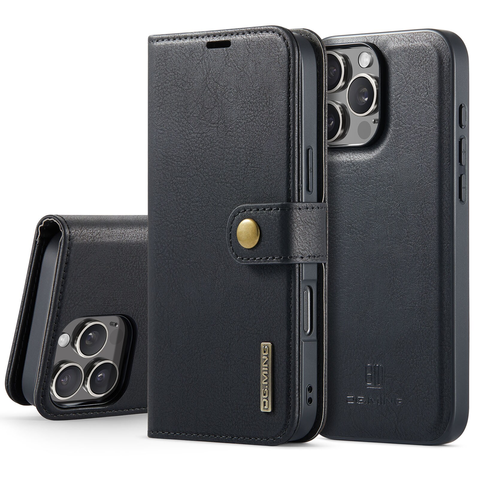iPhone 16 Pro Max Pungetui med aftageligt cover, Black