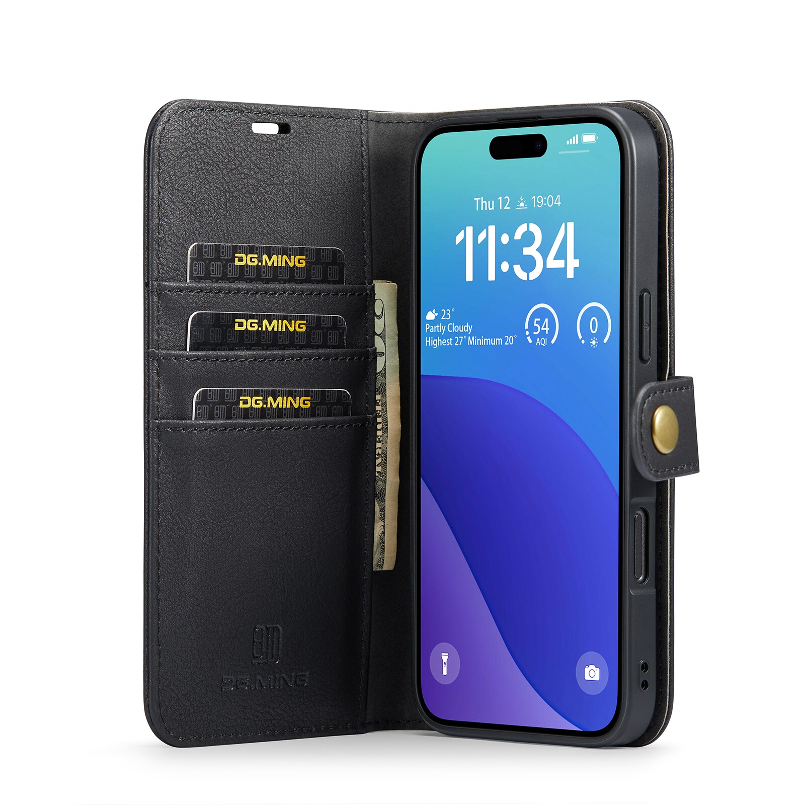 iPhone 16 Pro Max Pungetui med aftageligt cover, Black