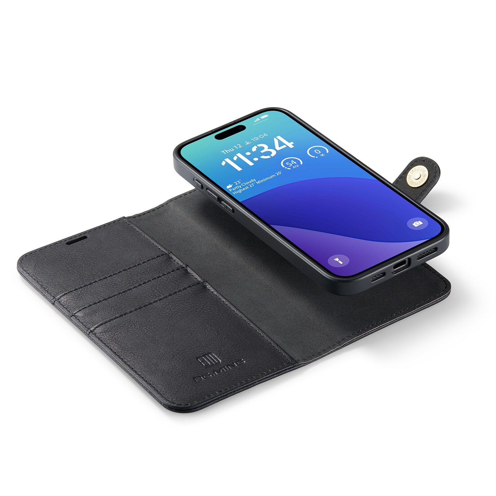 iPhone 16 Pro Max Pungetui med aftageligt cover, Black