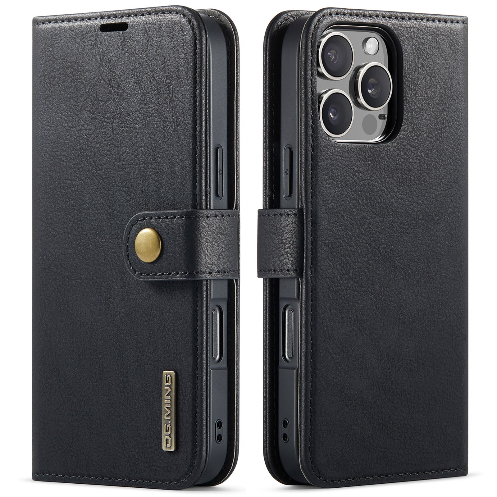 iPhone 16 Pro Max Pungetui med aftageligt cover, Black