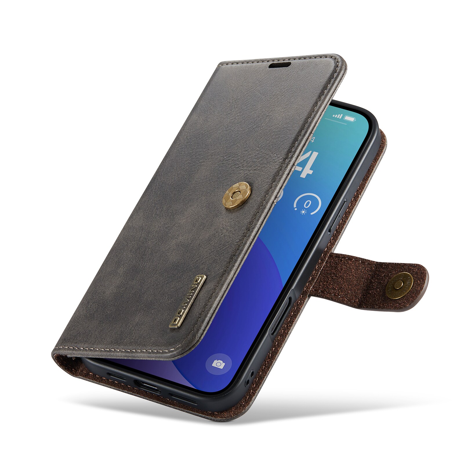 iPhone 16 Pro Max Pungetui med aftageligt cover, Brown