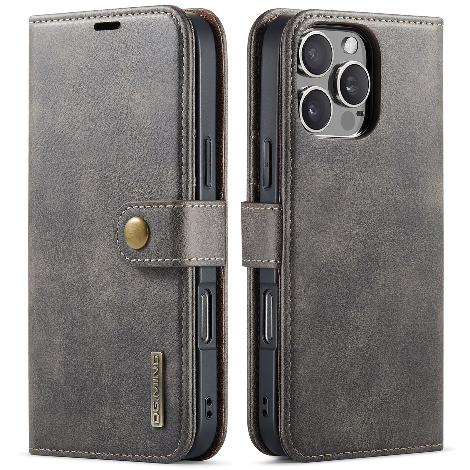 iPhone 16 Pro Max Pungetui med aftageligt cover, Brown