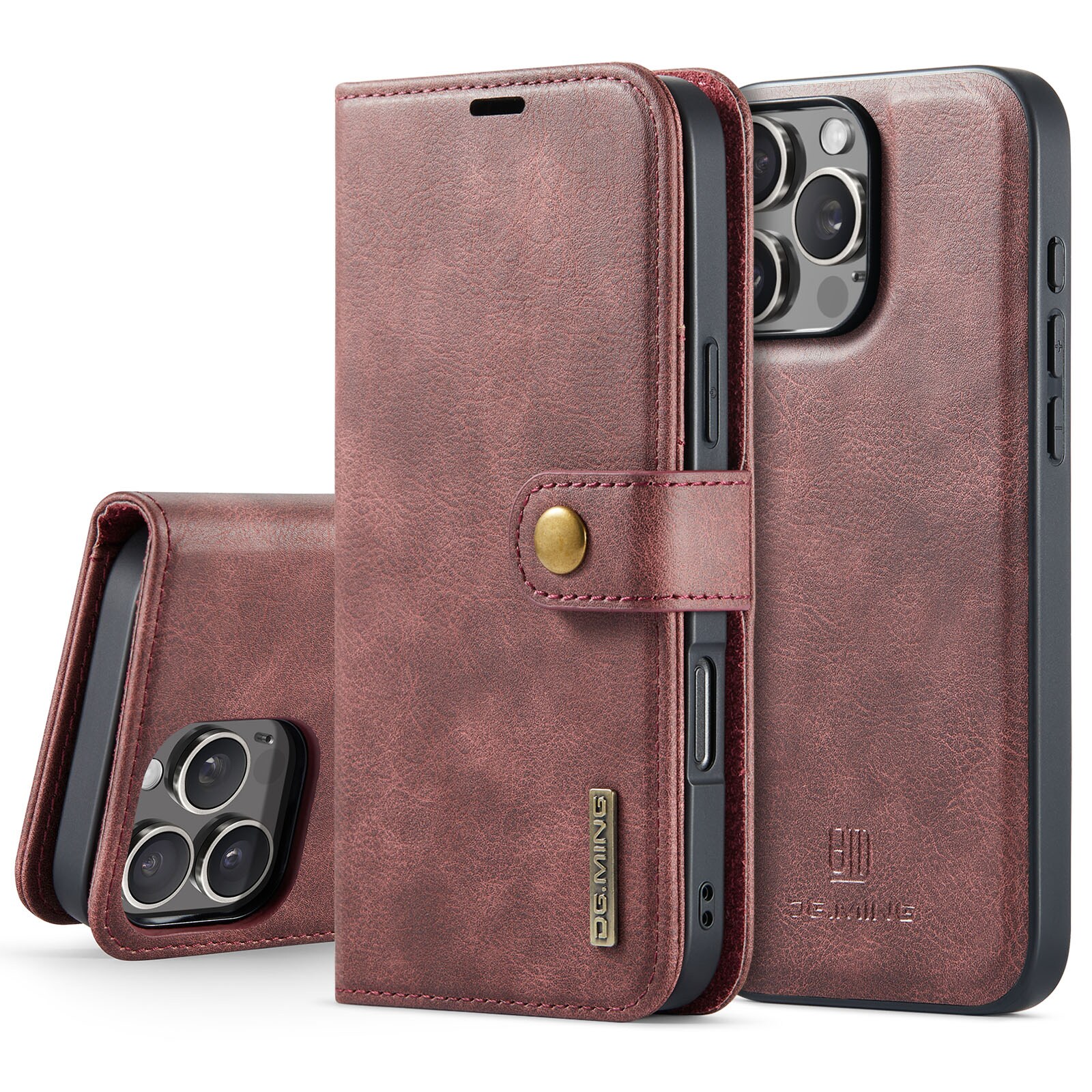 iPhone 16 Pro Max Pungetui med aftageligt cover, Red