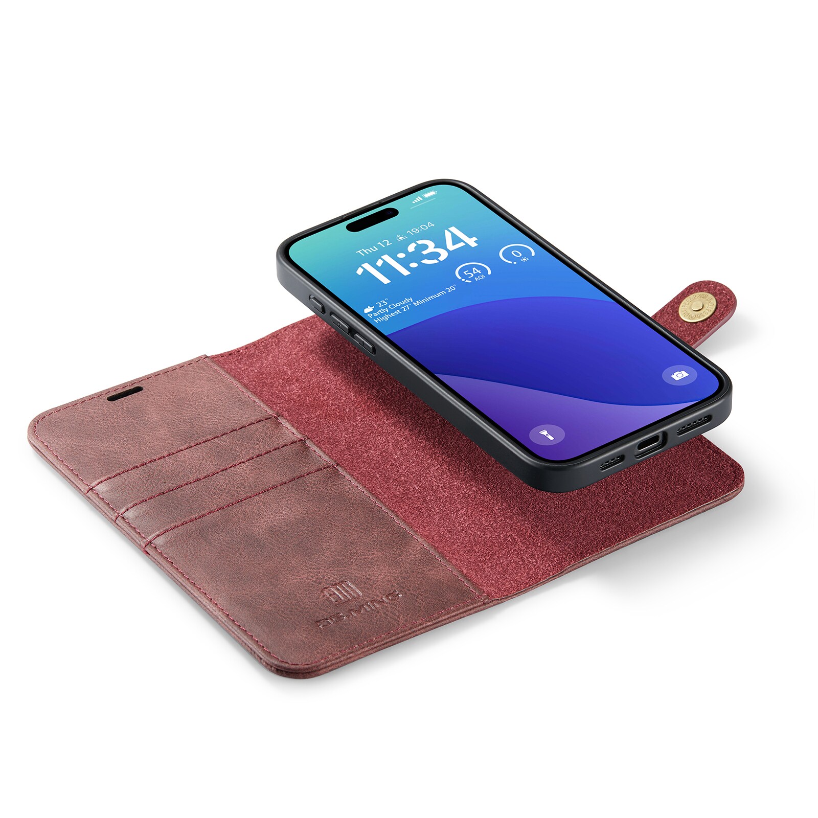 iPhone 16 Pro Max Pungetui med aftageligt cover, Red