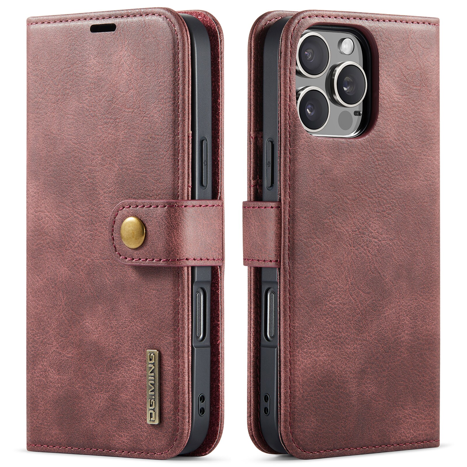 iPhone 16 Pro Max Pungetui med aftageligt cover, Red