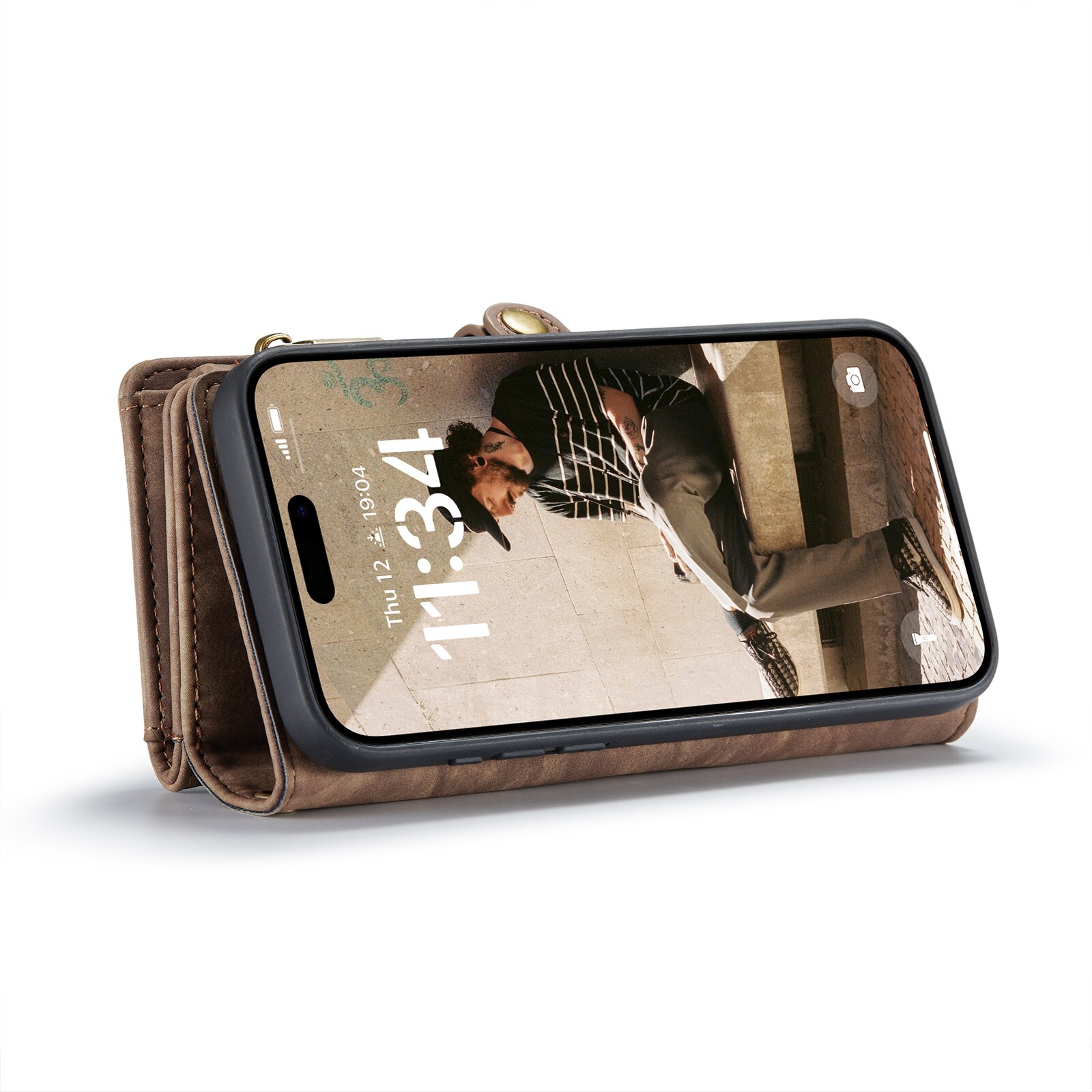 iPhone 16 Pro Max Rummeligt pungetui med mange kortholdere, Brun