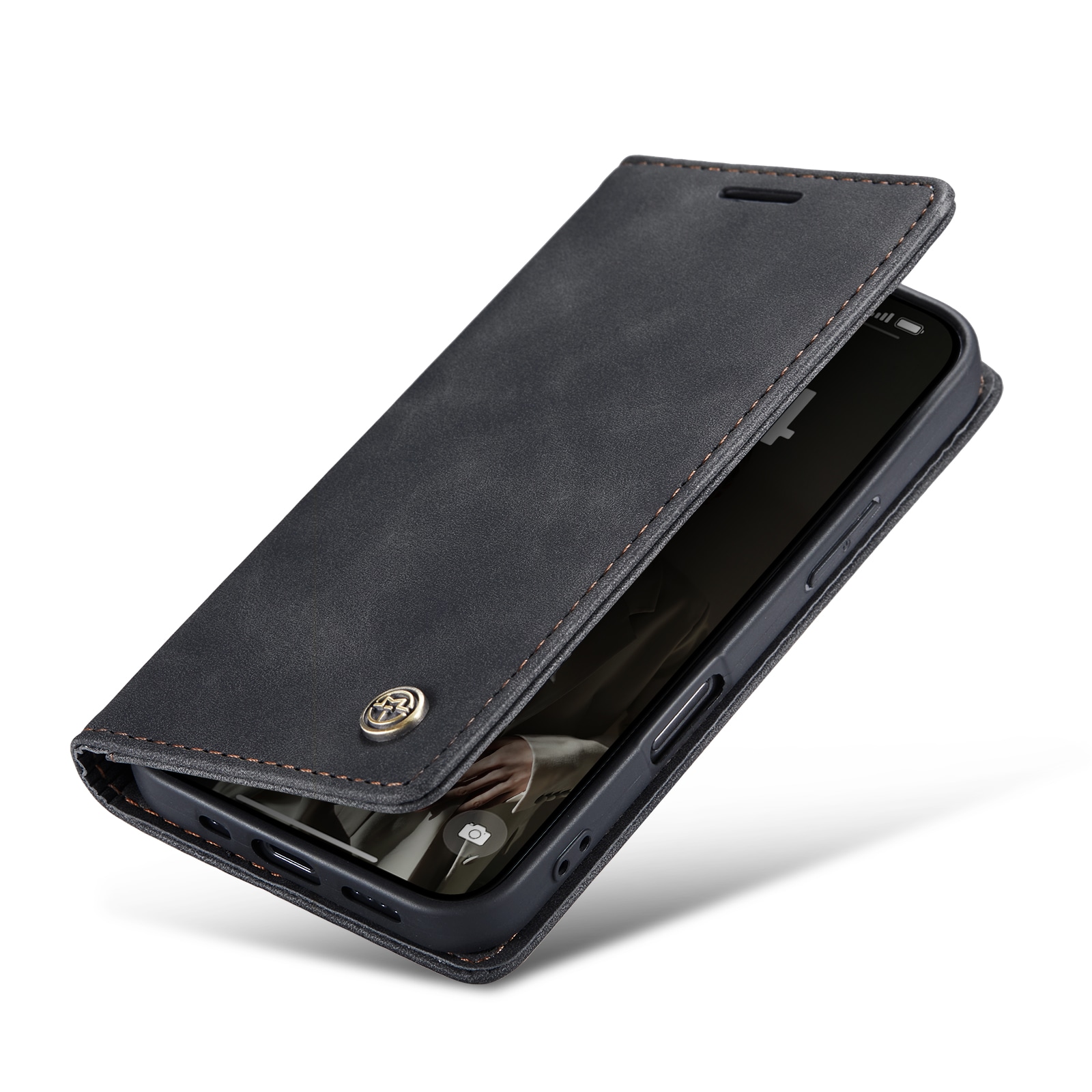 iPhone 16 Slankt pungetui, Sort