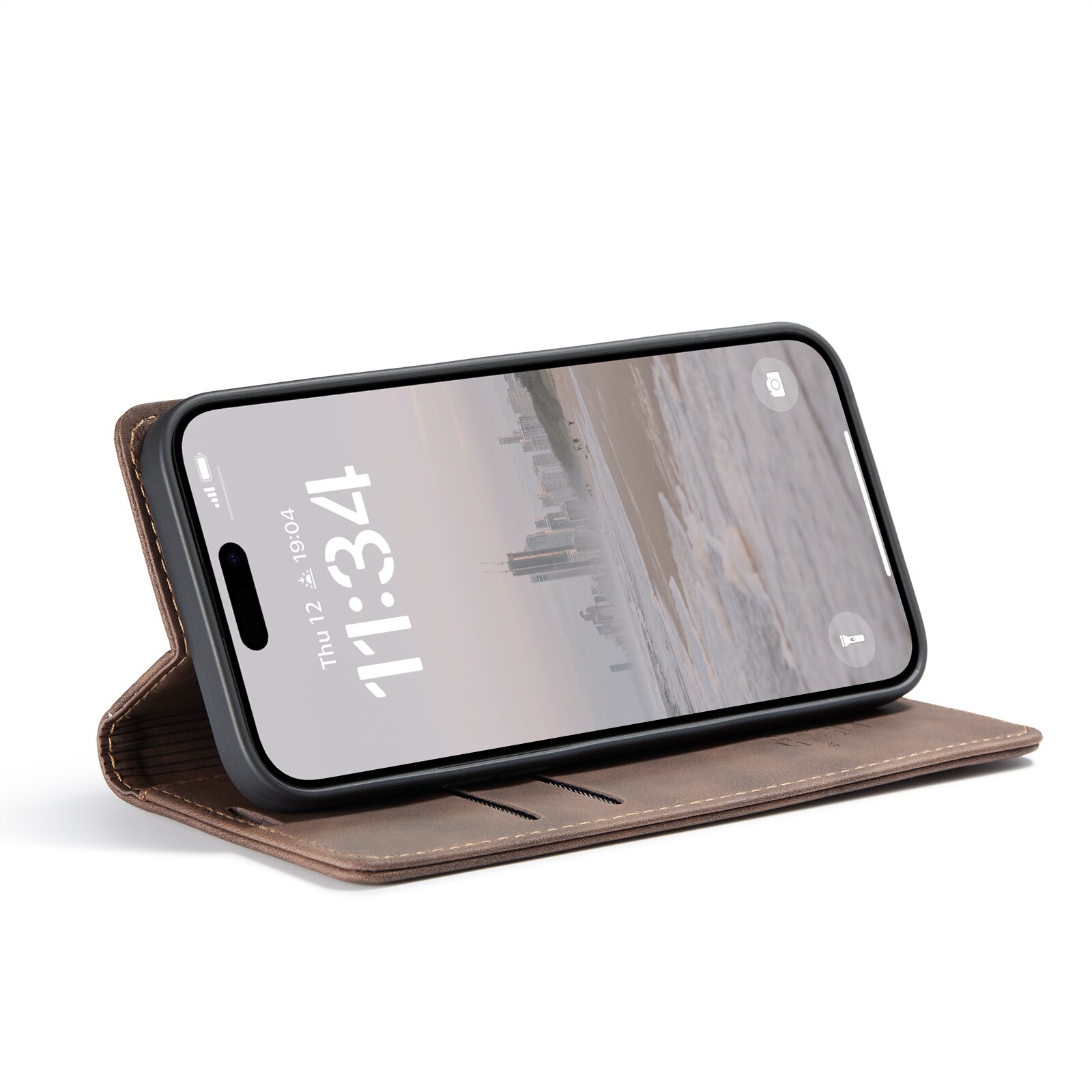 iPhone 16 Slankt pungetui, Brun