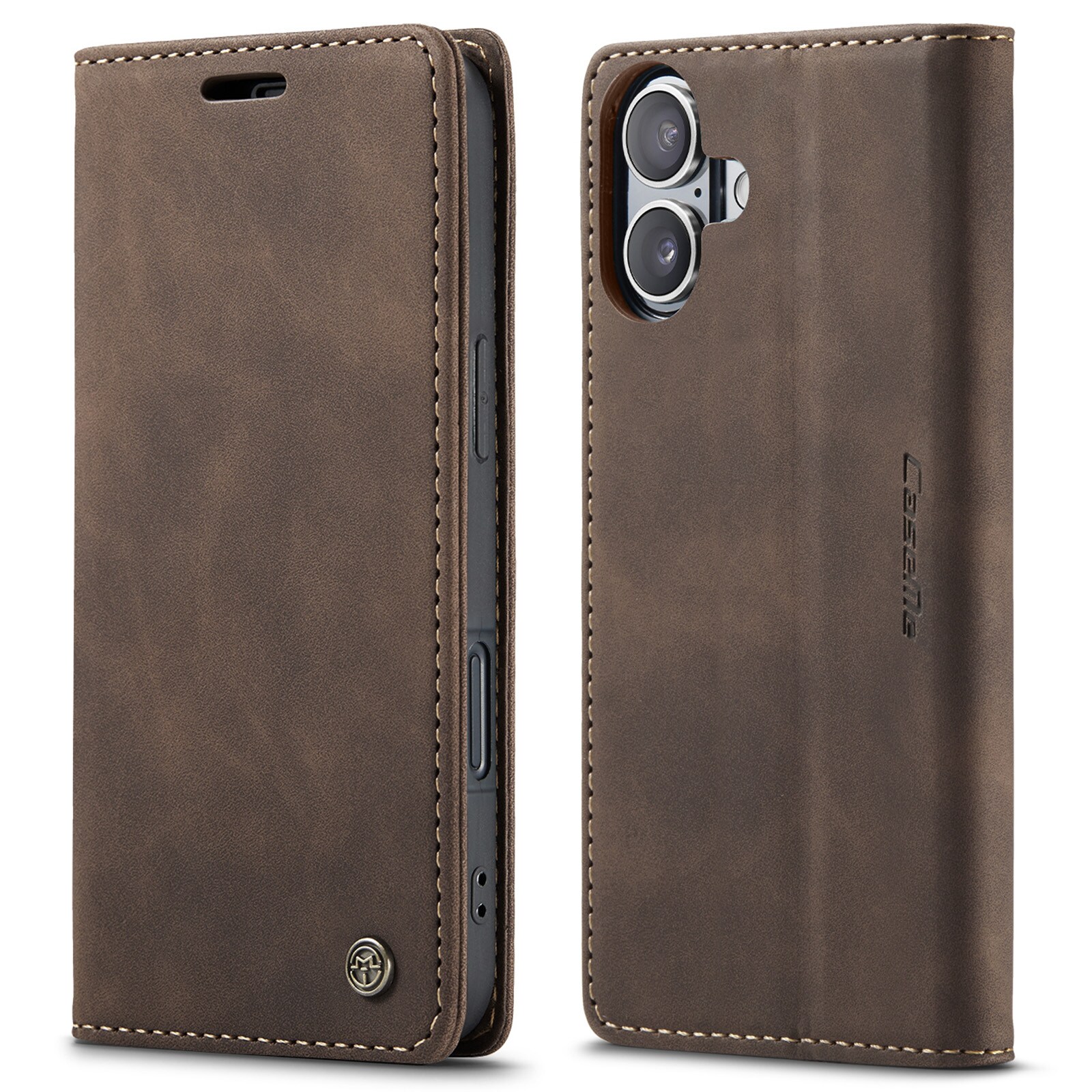 iPhone 16 Slankt pungetui, Brun