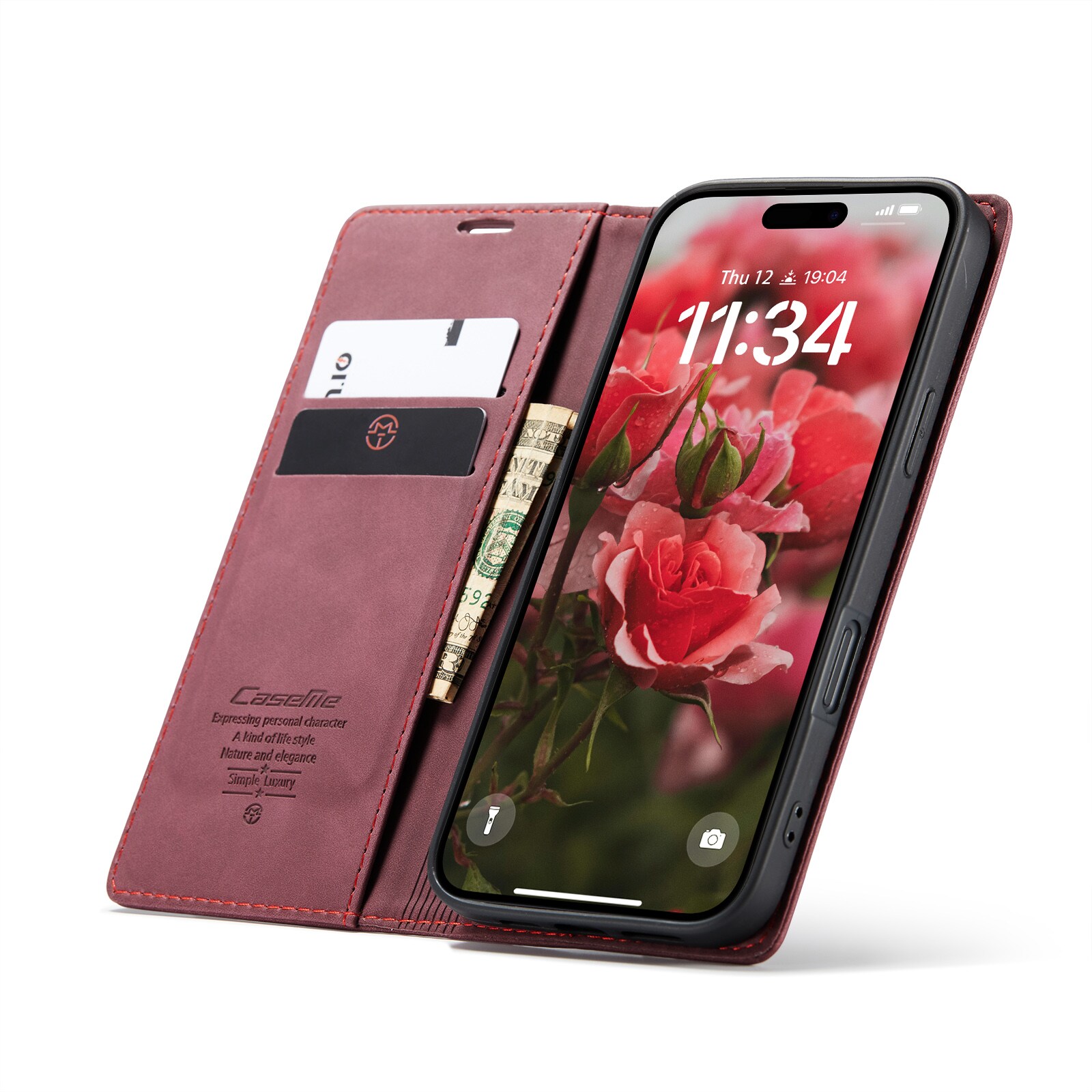 iPhone 16 Slankt pungetui, Rød