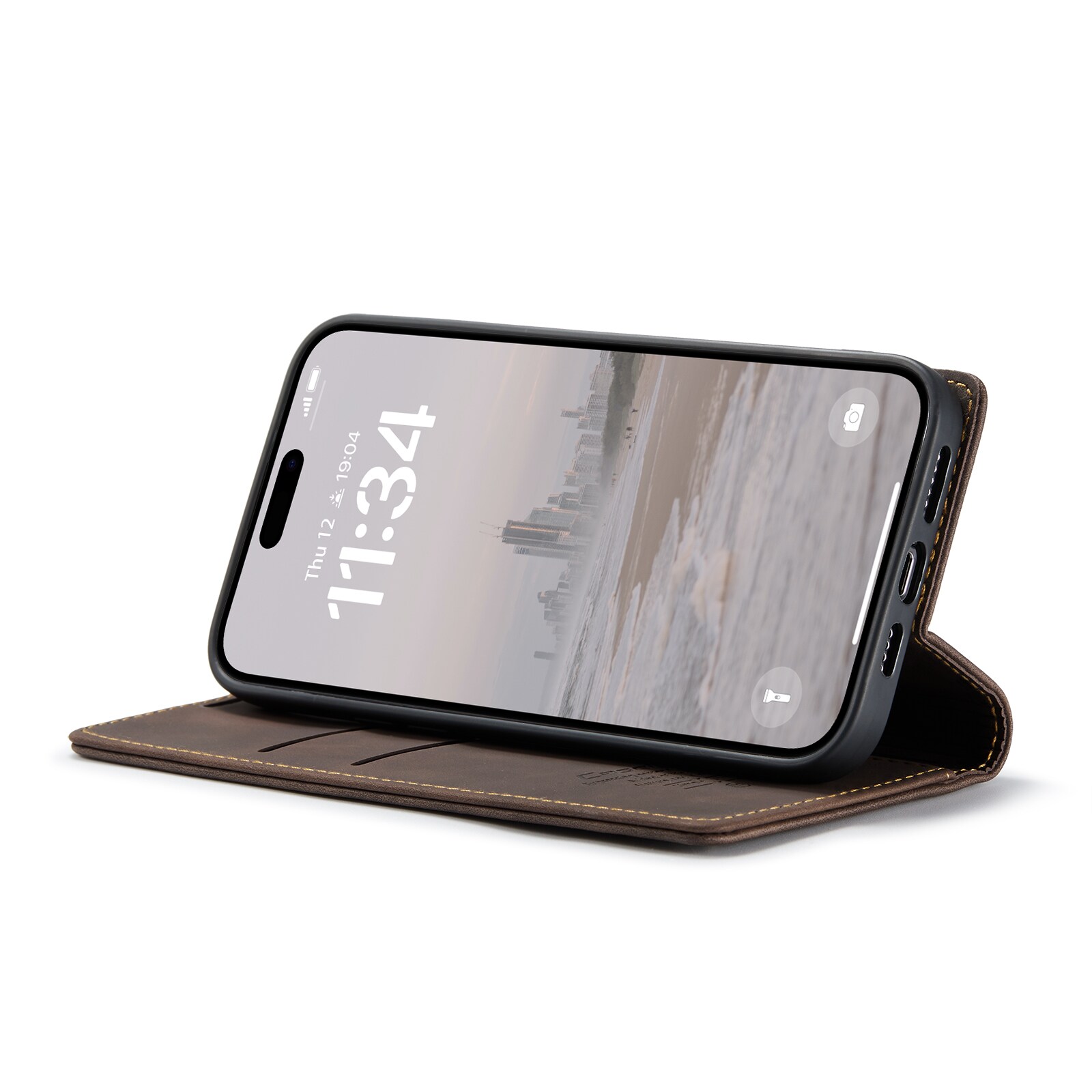 iPhone 16 Pro Slankt pungetui, Brun