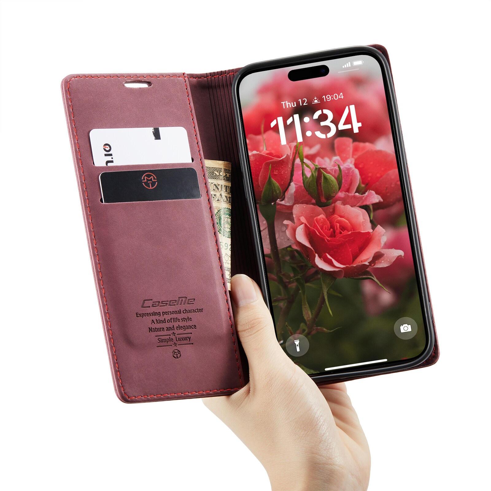 iPhone 16 Pro Slankt pungetui, Rød