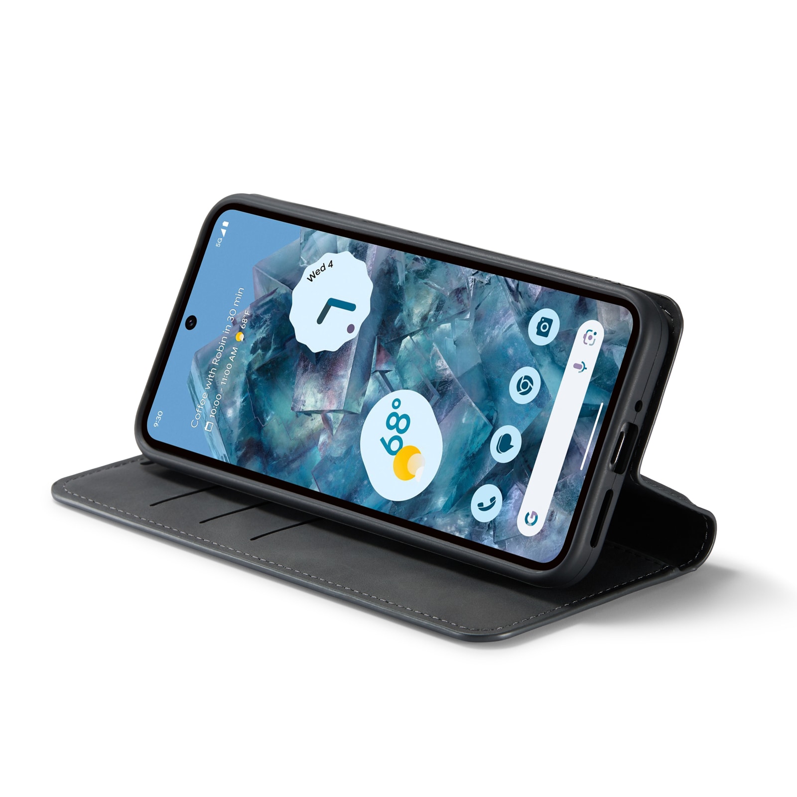 Google Pixel 9 Pro XL Slankt etui med kortholder, Sort