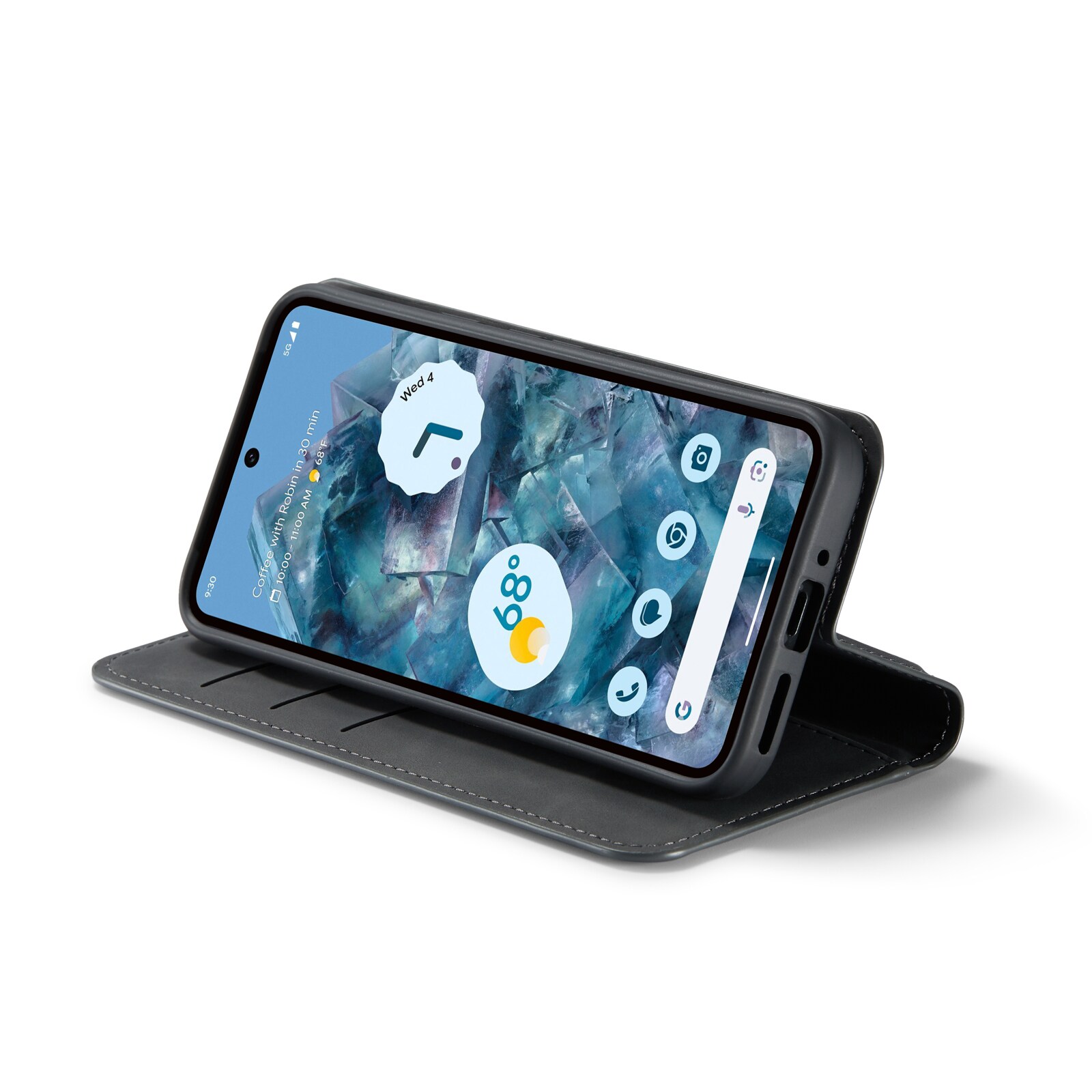 Google Pixel 9 Pro Slankt etui med kortholder, Sort