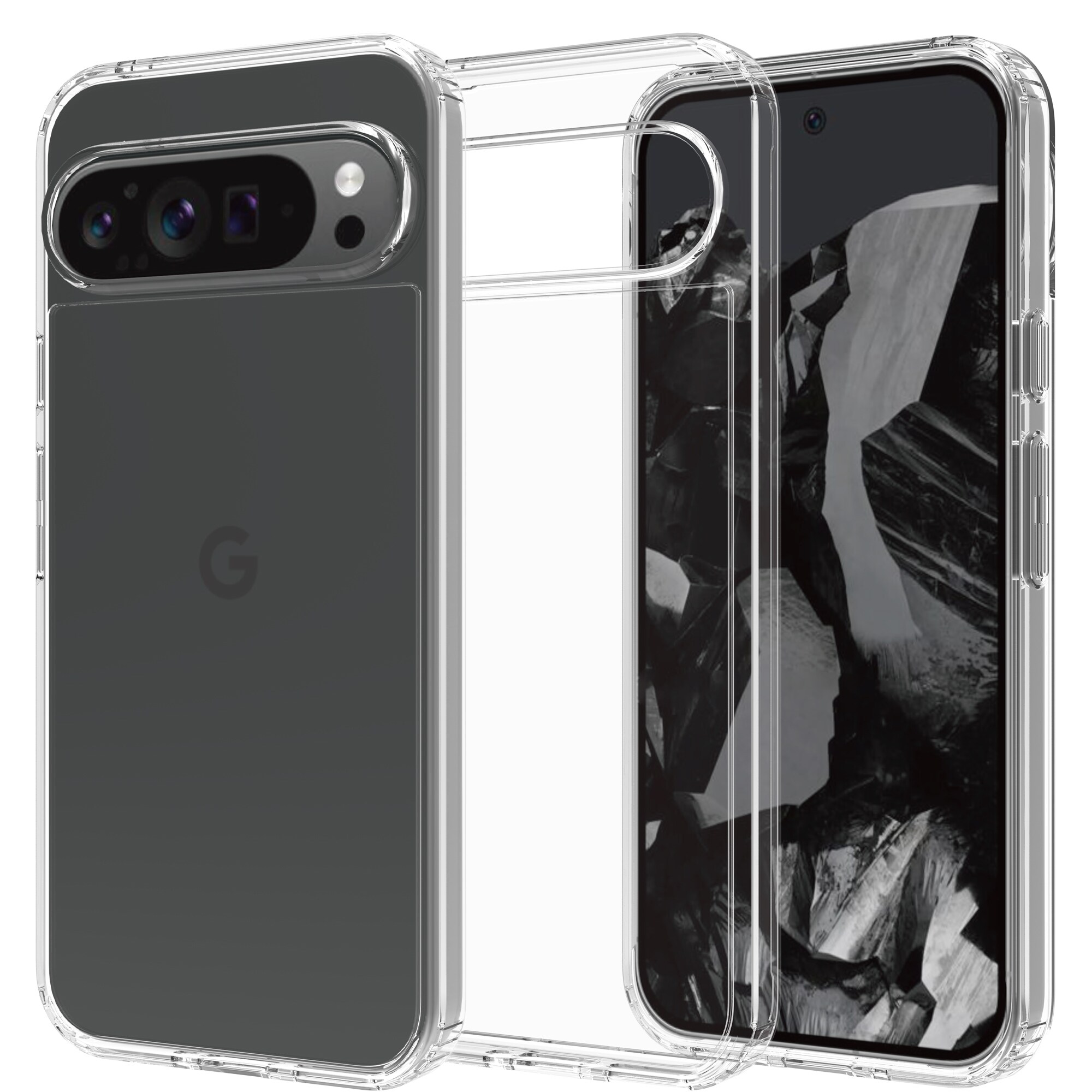 Google Pixel 10 Pro XL Crystal Hybrid-cover, Gennemsigtig