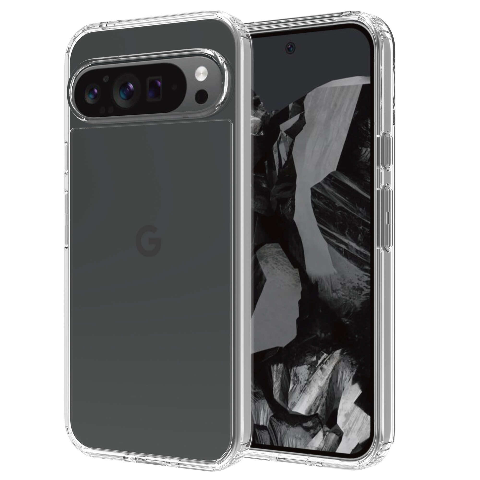 Google Pixel 9 Pro XL Crystal Hybrid-cover, Gennemsigtig