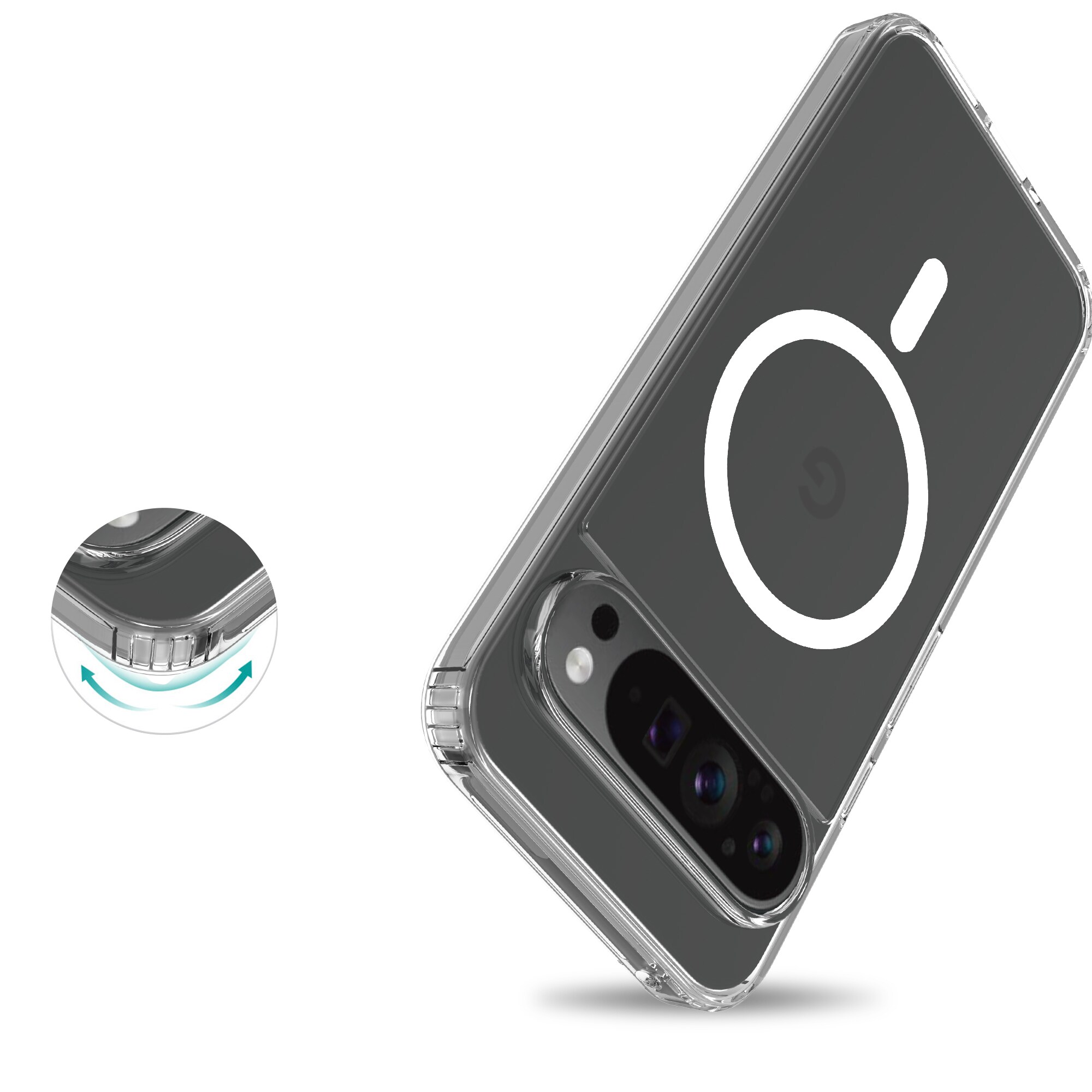 Google Pixel 9 Pro XL MagSafe Hybrid-cover, Gennemsigtig
