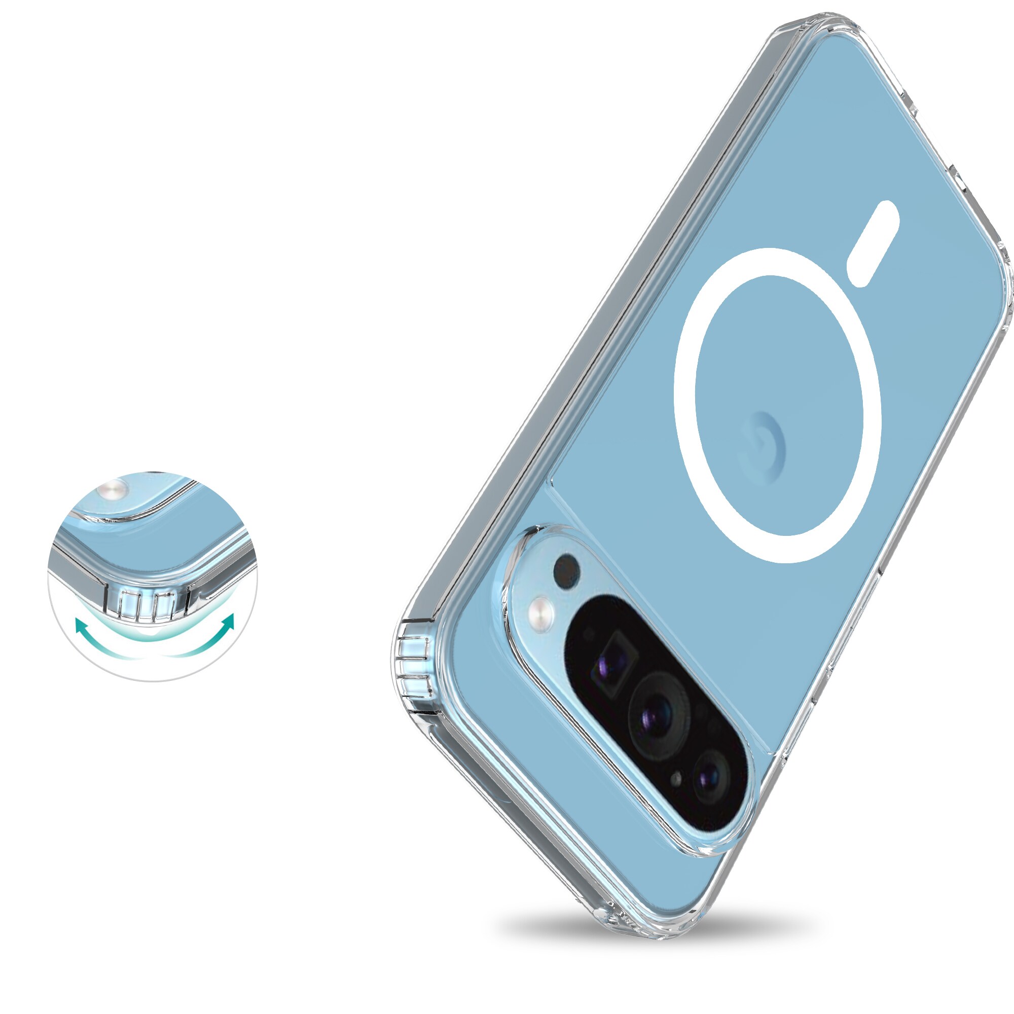 Google Pixel 9 Pro MagSafe Hybrid-cover, Gennemsigtig