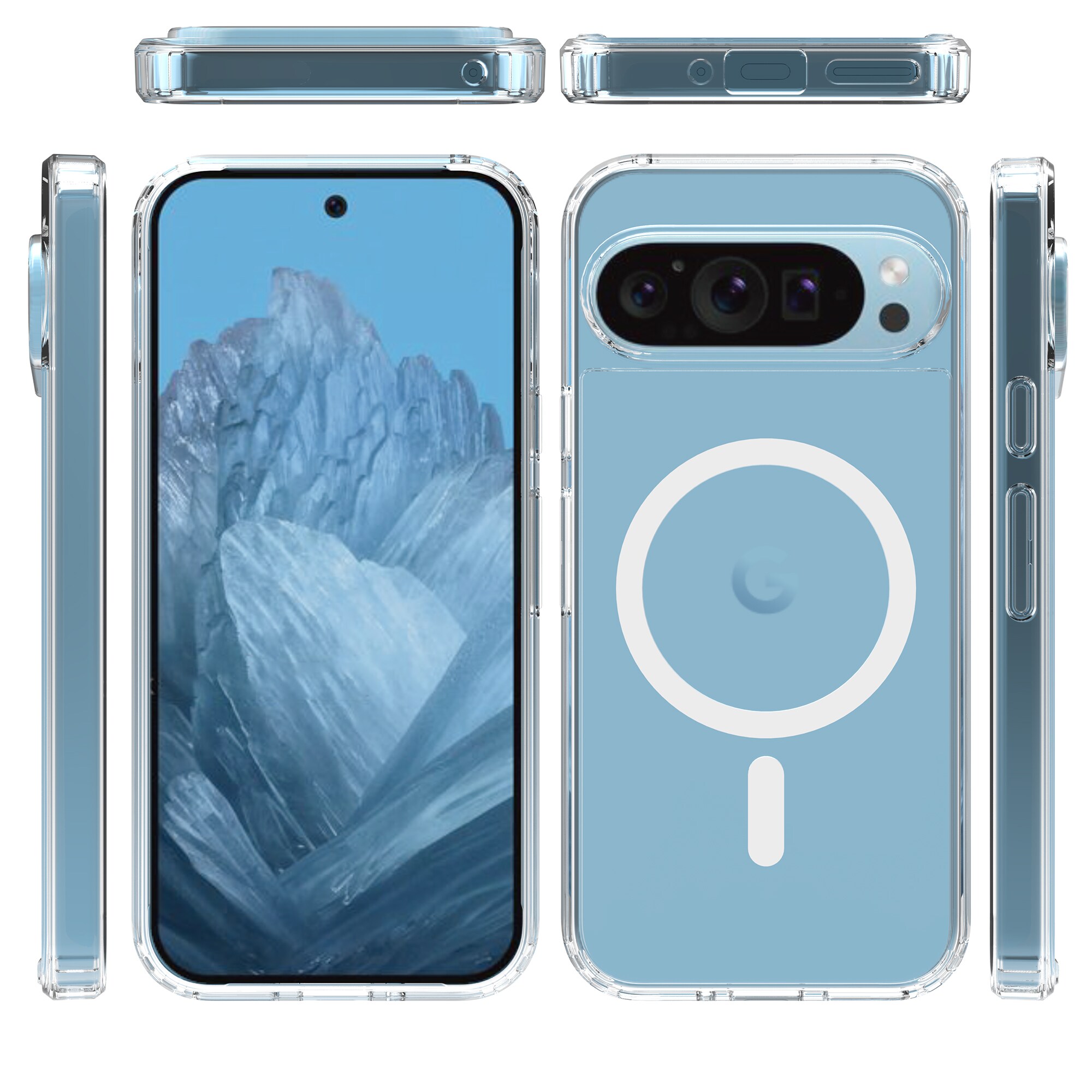 Google Pixel 9 Pro MagSafe Hybrid-cover, Gennemsigtig