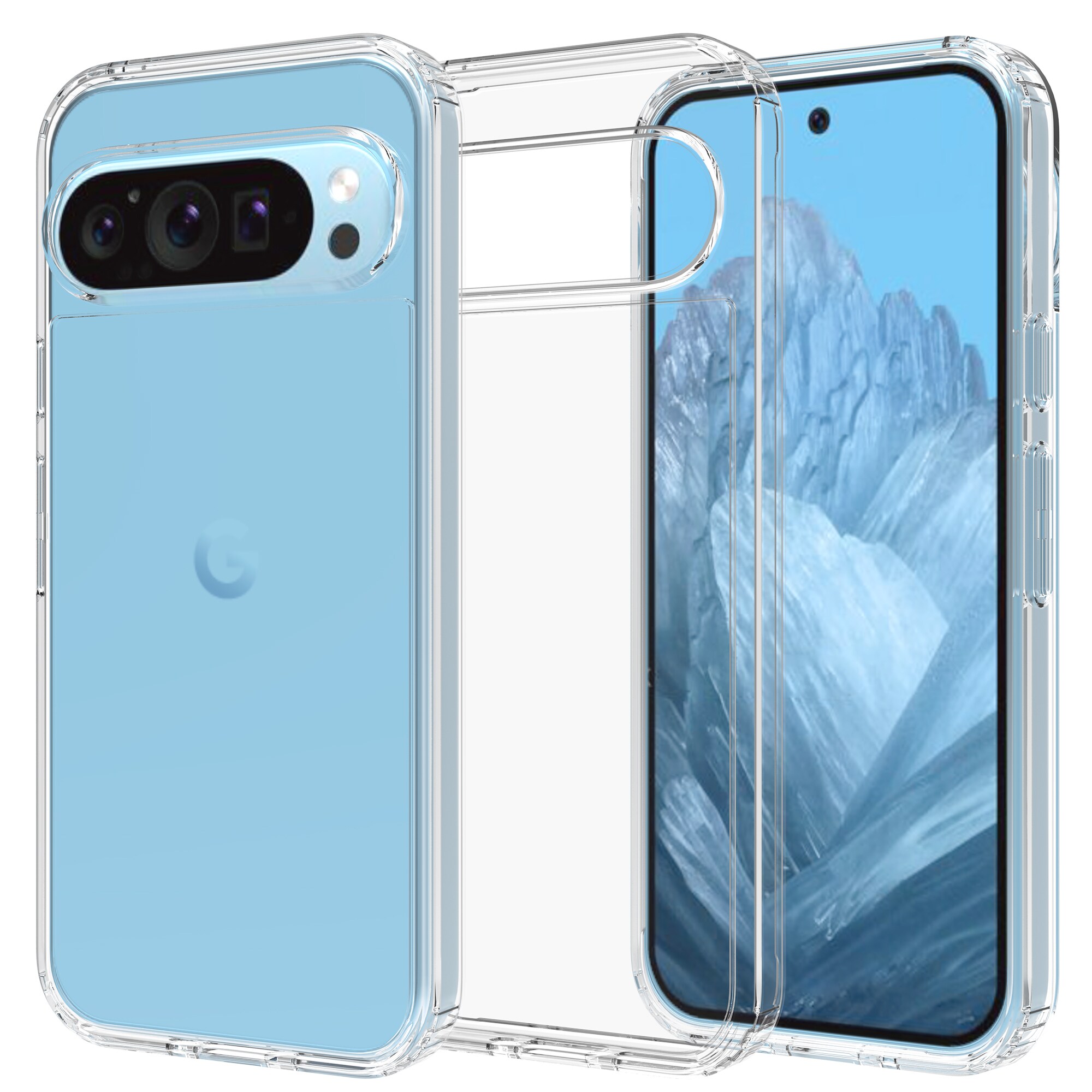 Google Pixel 10 Pro Crystal Hybrid-cover, Gennemsigtig