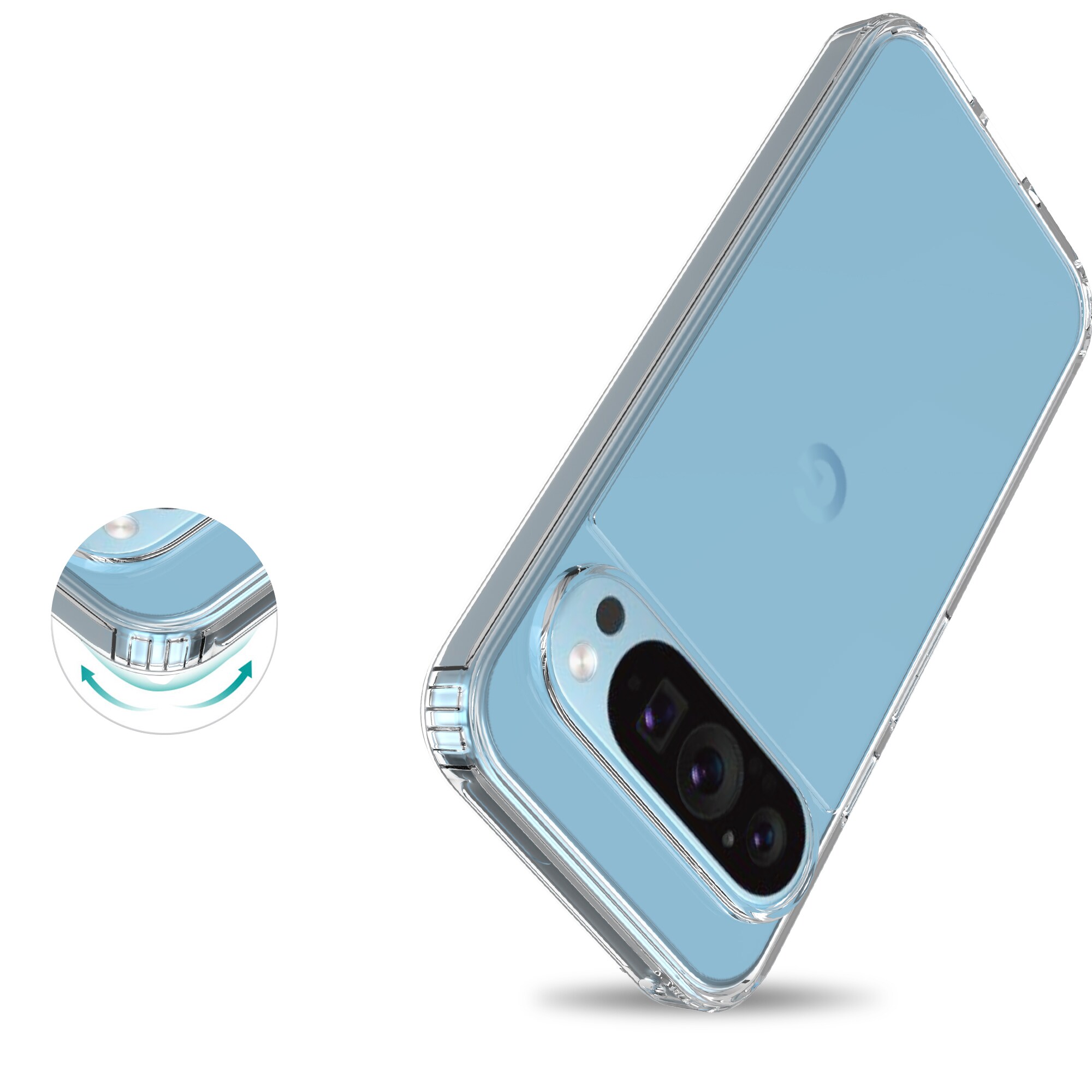 Google Pixel 9 Crystal Hybrid-cover, Gennemsigtig