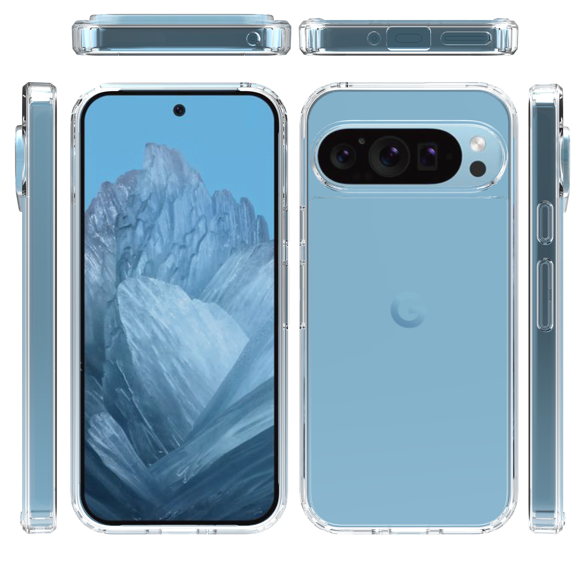 Google Pixel 9 Crystal Hybrid-cover, Gennemsigtig
