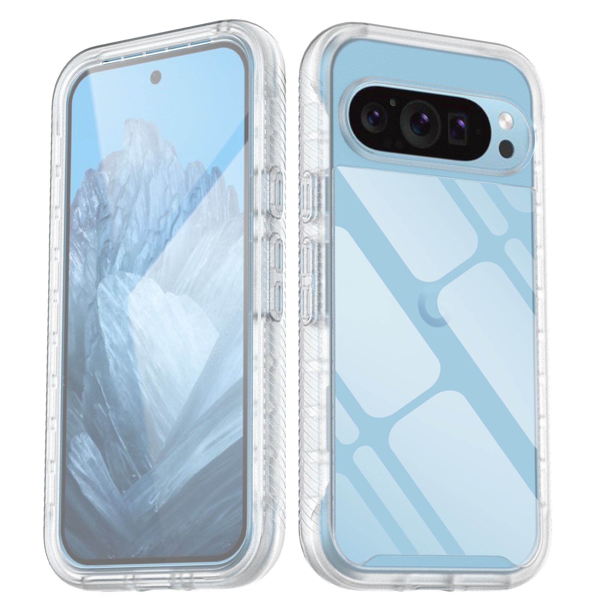 Google Pixel 9 Mobilcover Full Protection, Gennemsigtig