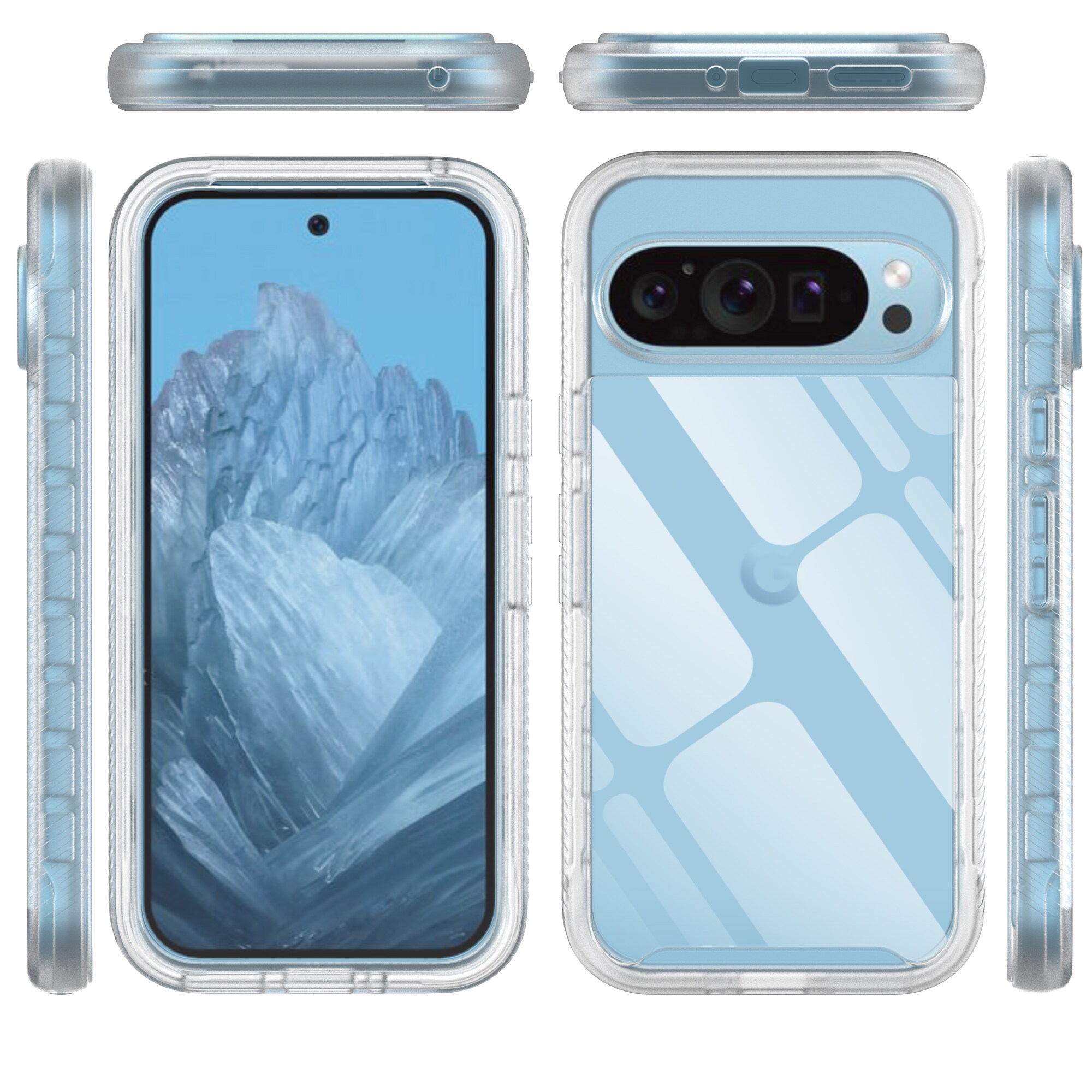 Google Pixel 9 Mobilcover Full Protection, Gennemsigtig