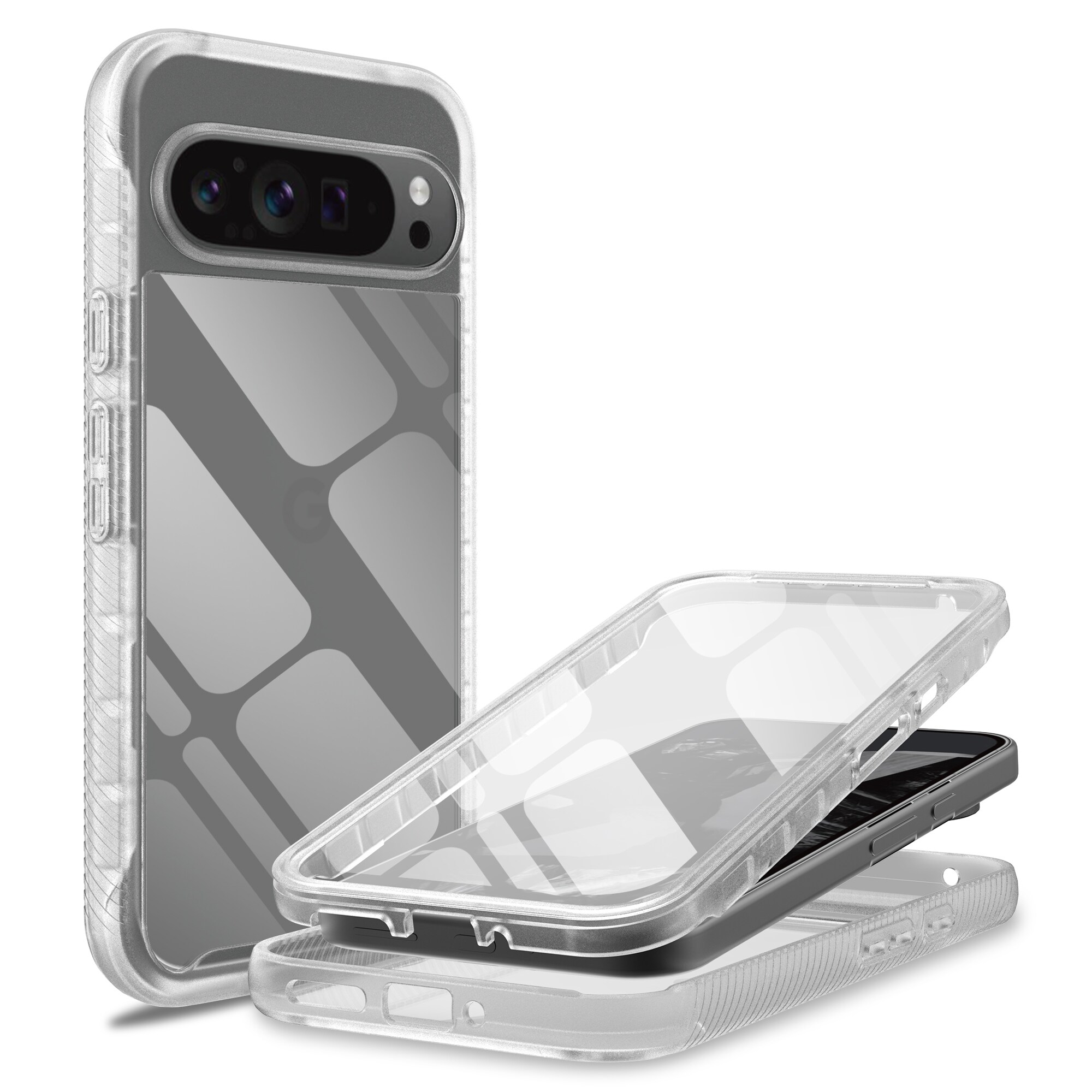 Google Pixel 9 Pro XL Mobilcover Full Protection, Gennemsigtig