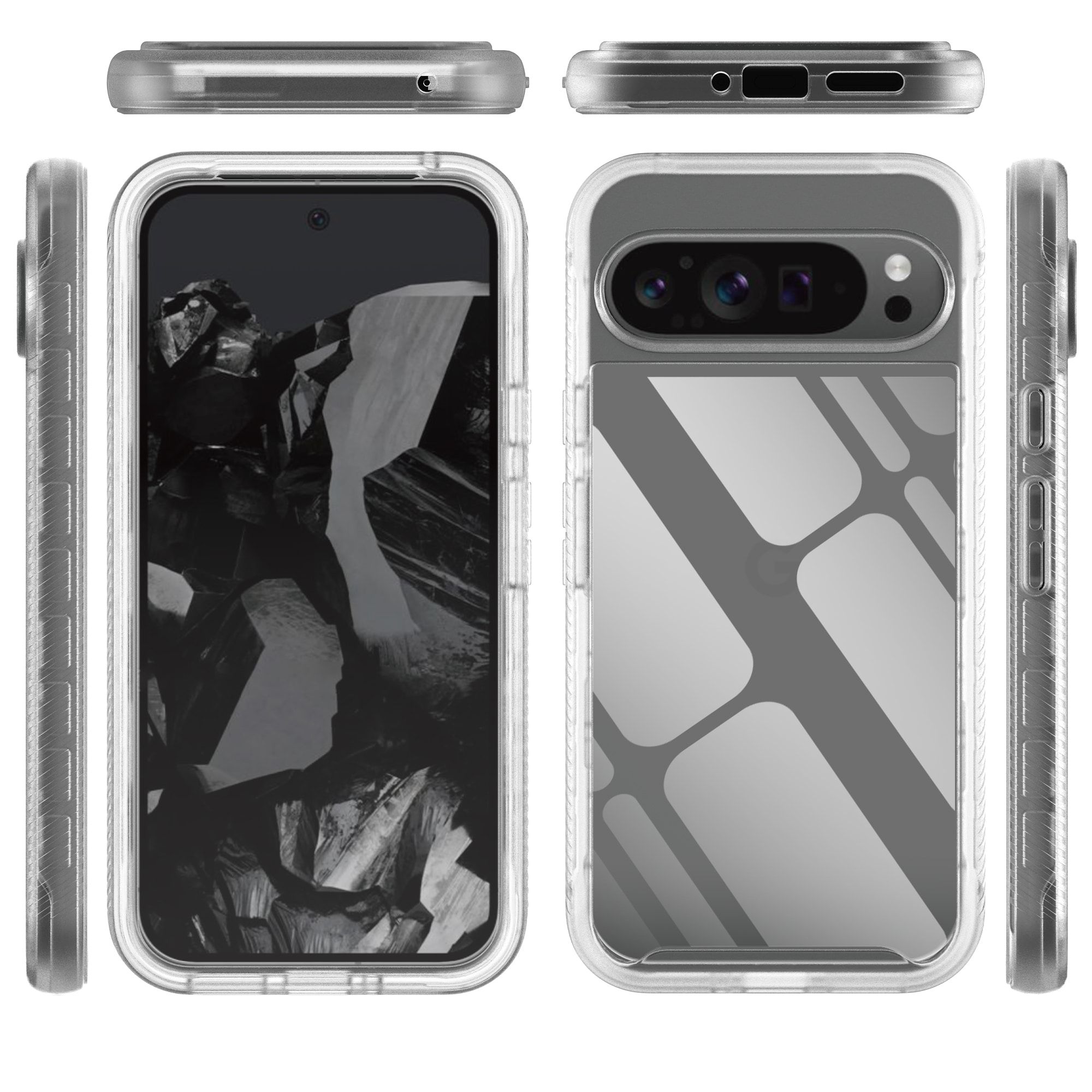 Google Pixel 9 Pro XL Mobilcover Full Protection, Gennemsigtig