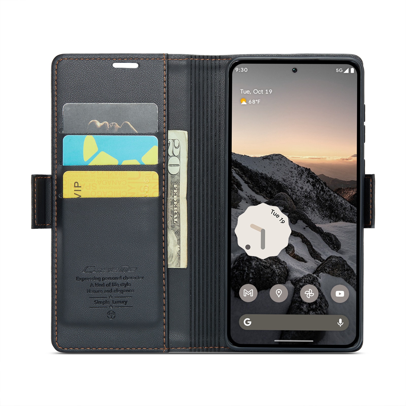 Google Pixel 10 Slankt RFID-pungetui, Sort