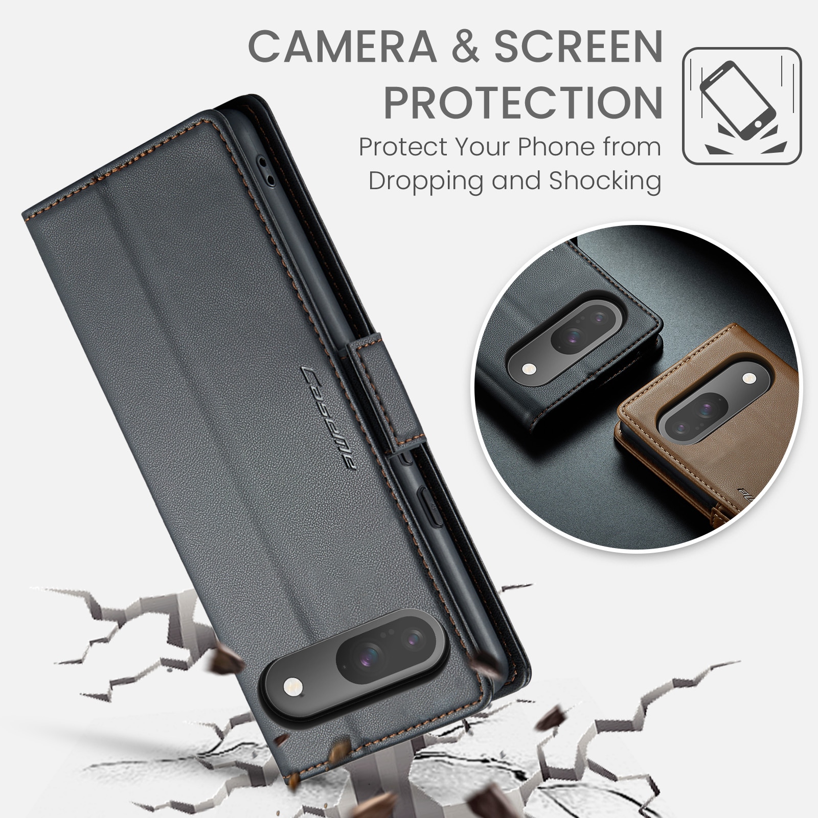 Google Pixel 9 Pro Slankt RFID-pungetui, Sort
