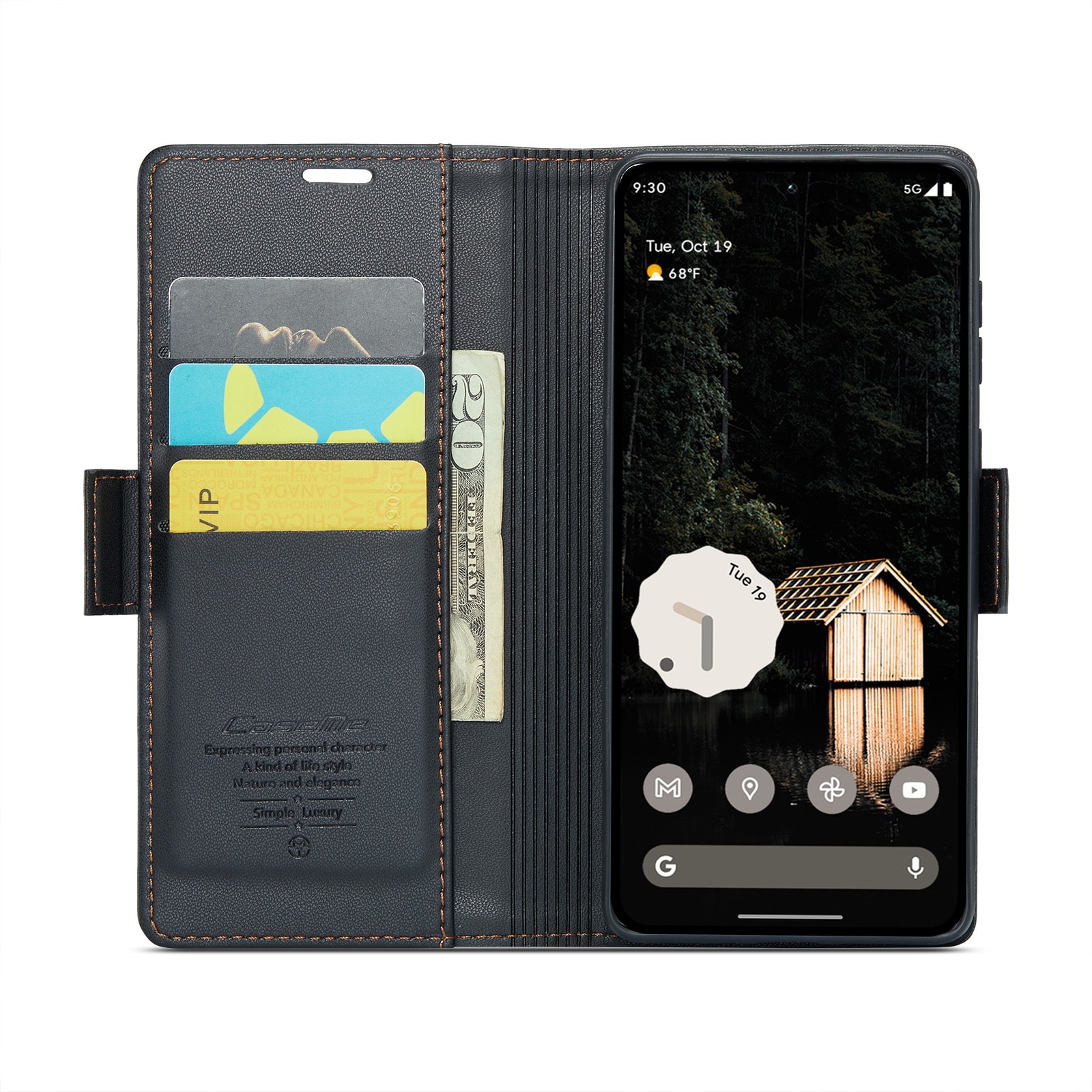 Google Pixel 9 Pro XL Slankt RFID-pungetui, Sort