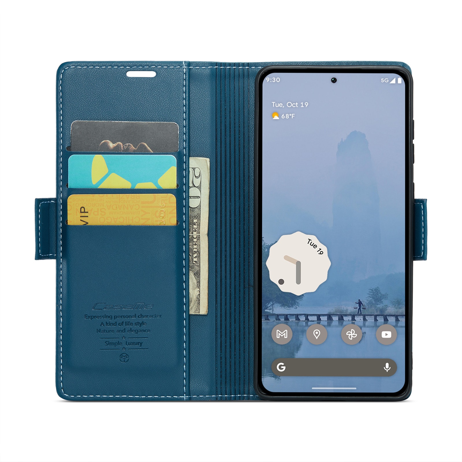 Google Pixel 9 Pro XL Slankt RFID-pungetui, Blå