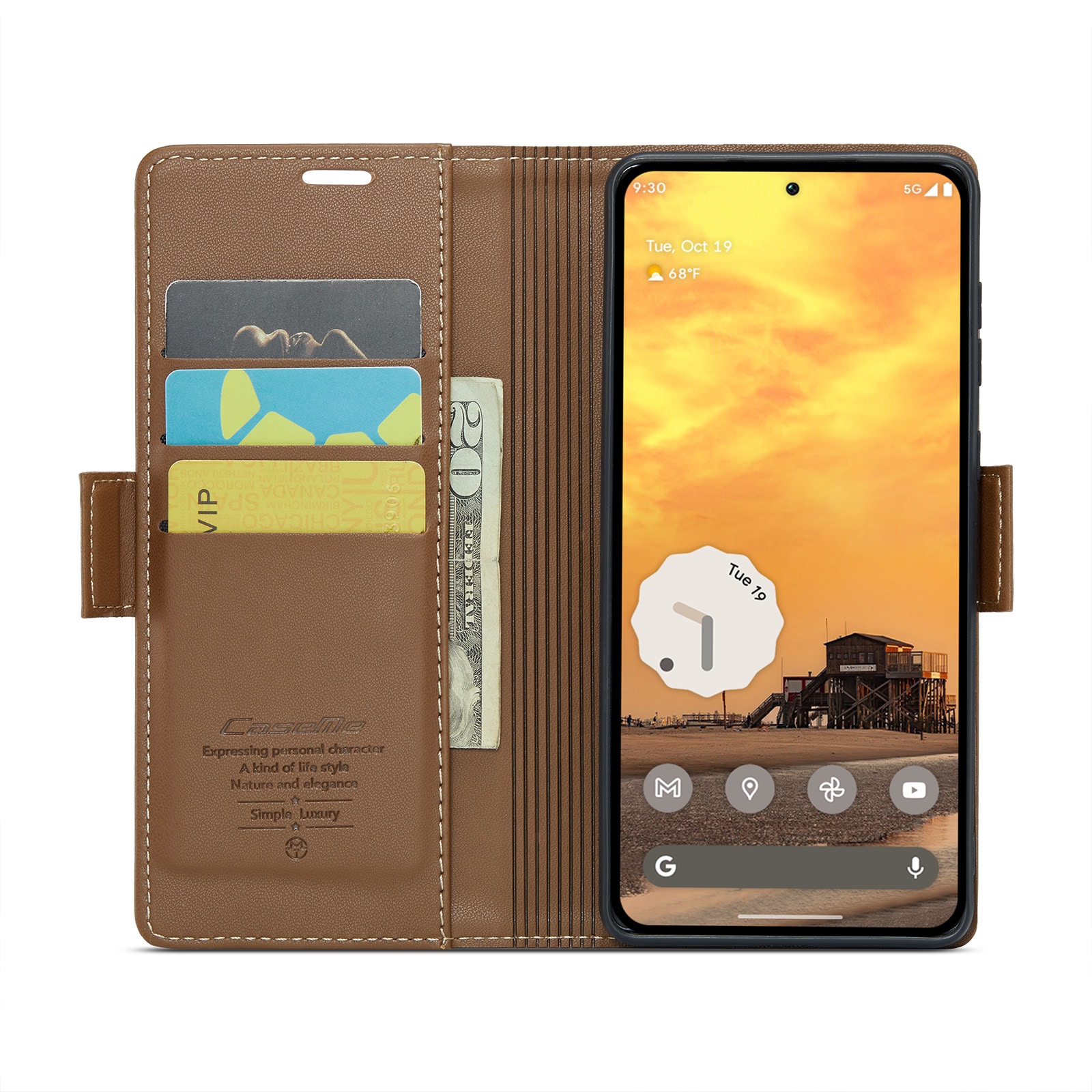 Google Pixel 10 Slankt RFID-pungetui, Brun