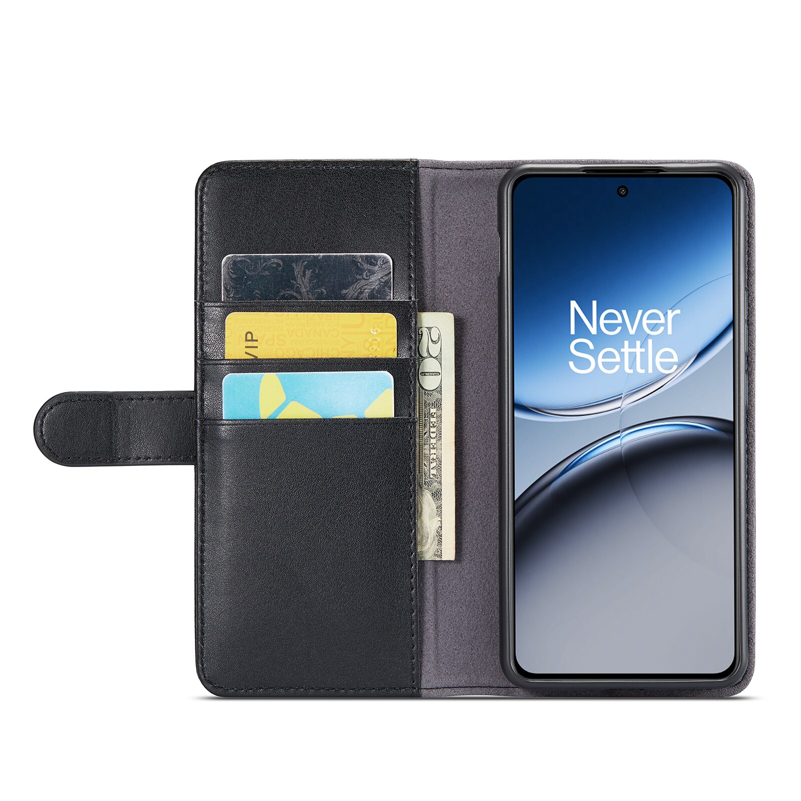  OnePlus Nord 4 Pungetui i ægte læder, Sort