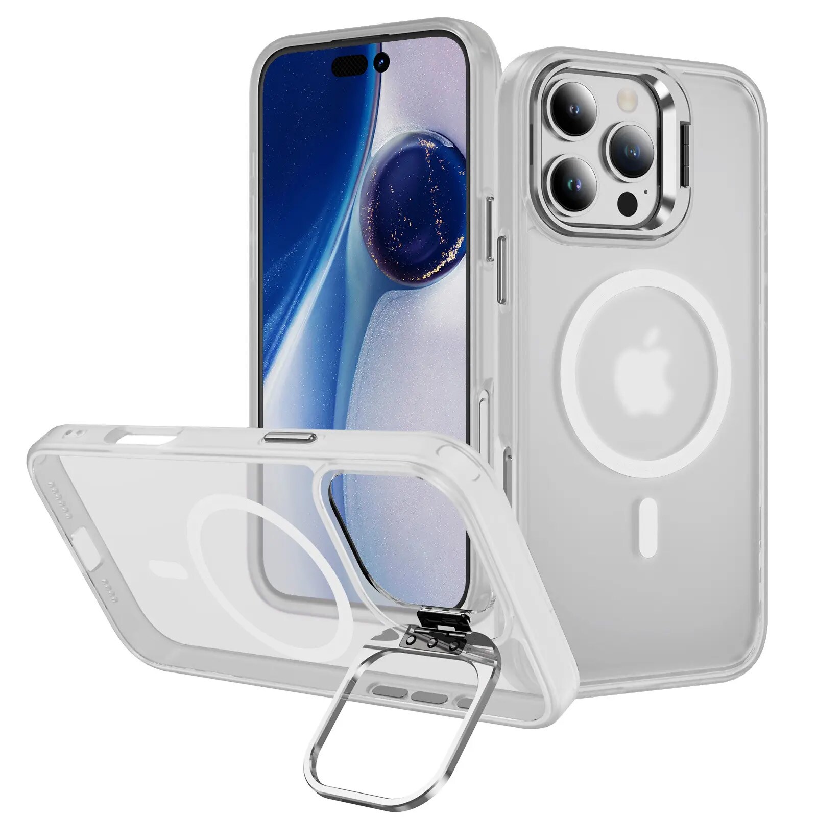 iPhone 16 Pro Max Hybridcover med MagSafe og kickstand, Gennemsigtig