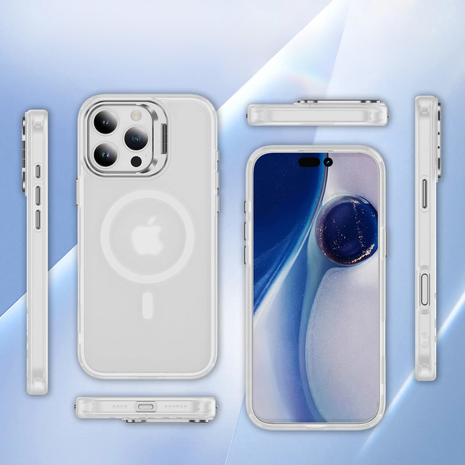 iPhone 16 Pro Max Hybridcover med MagSafe og kickstand, Gennemsigtig