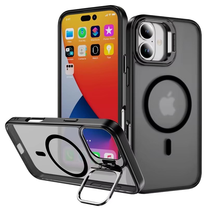 iPhone 16 Plus Hybridcover med MagSafe og kickstand, Sort