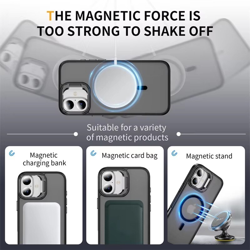 iPhone 16 Plus Hybridcover med MagSafe og kickstand, Sort