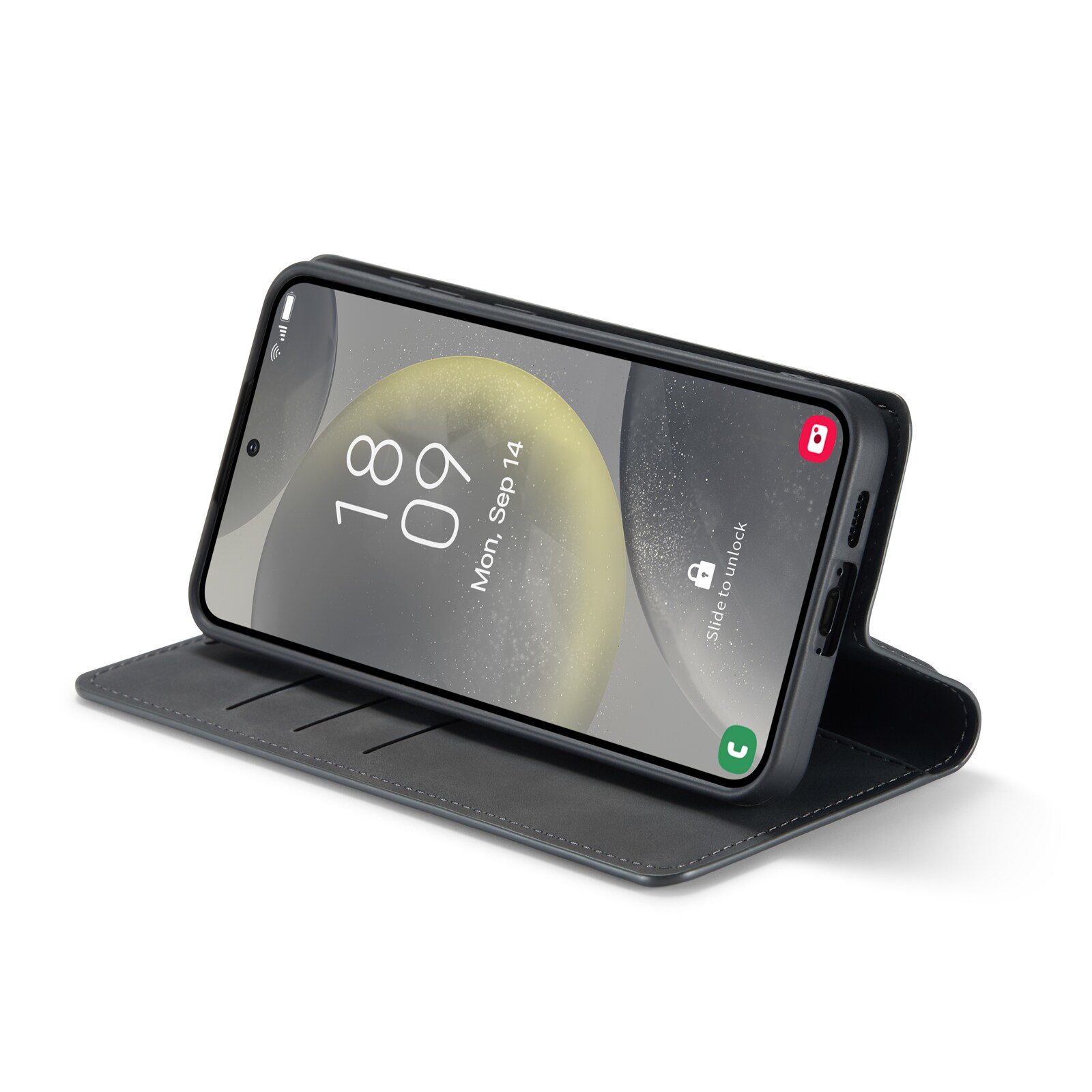 Samsung Galaxy S24 FE Slankt etui med kortholder, Sort
