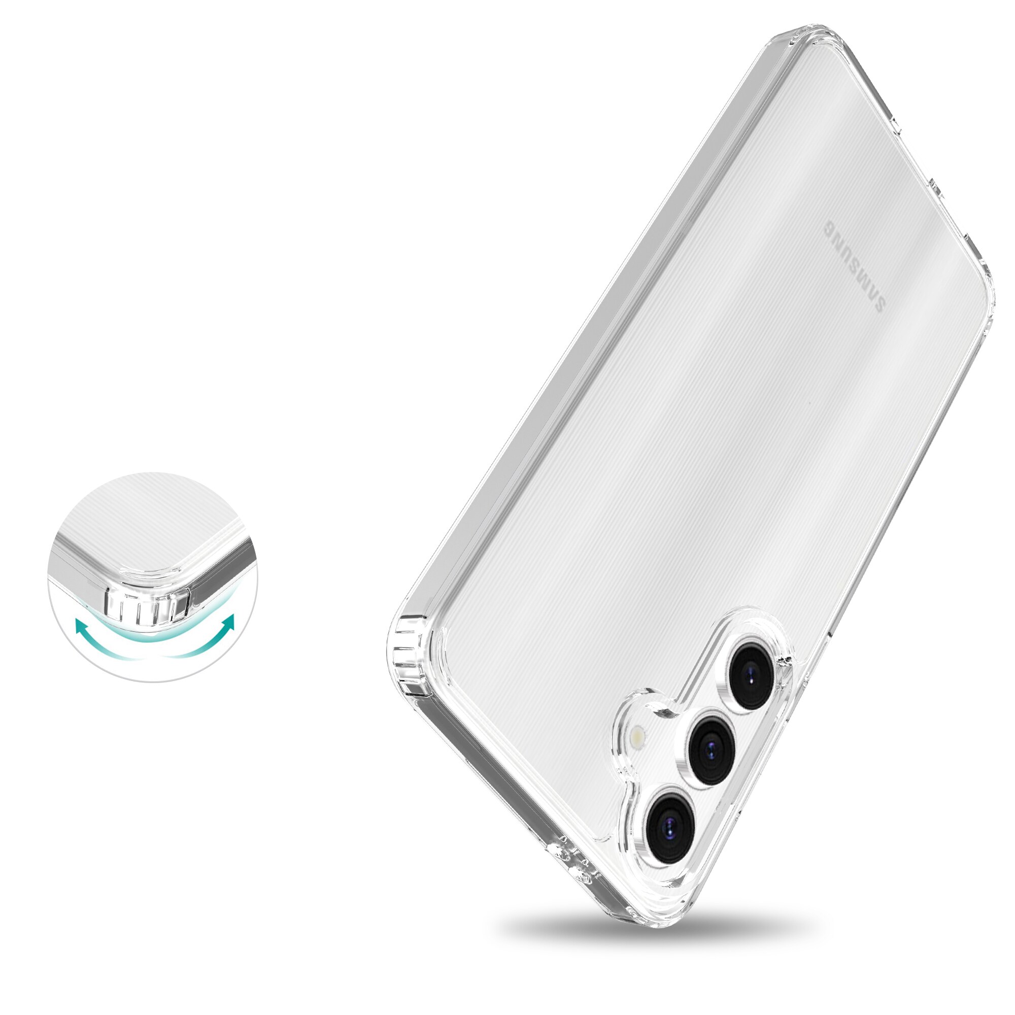 Samsung Galaxy S24 FE Crystal Hybrid-cover, Gennemsigtig