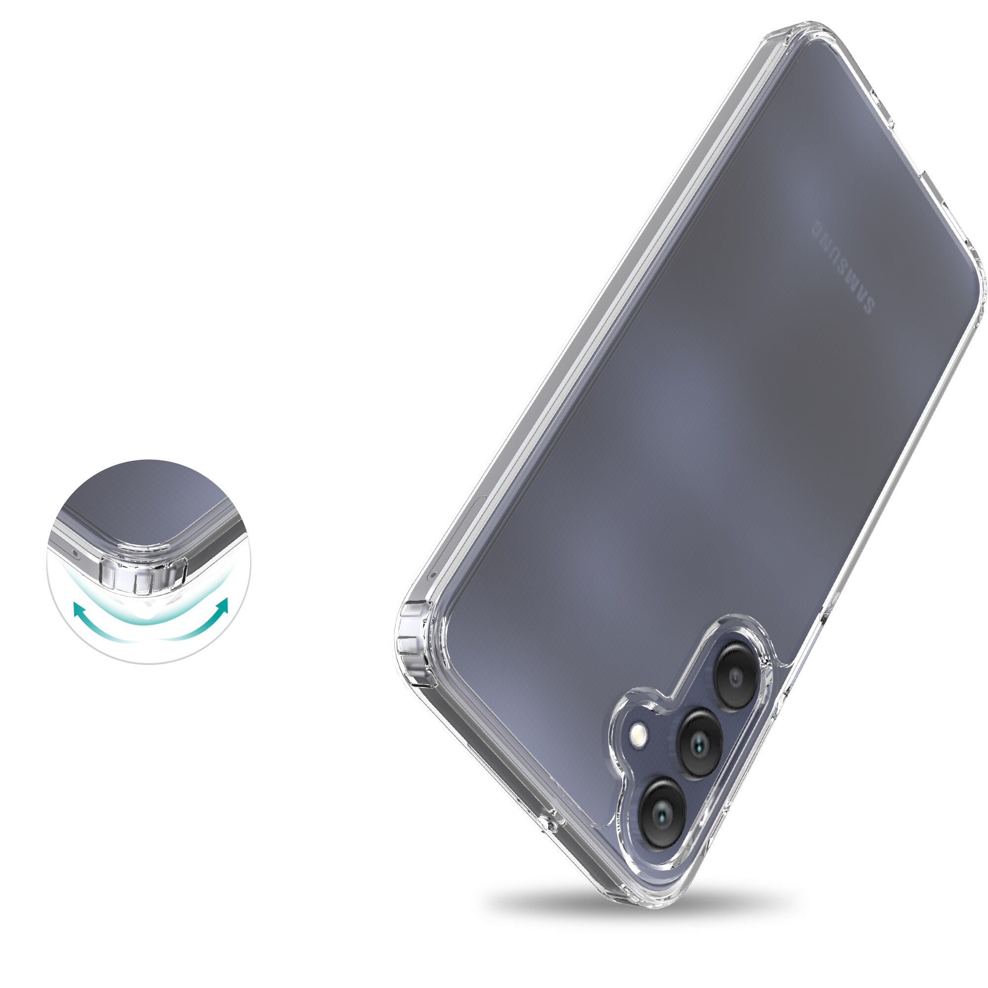 Samsung Galaxy A16 Crystal Hybrid-cover, Gennemsigtig