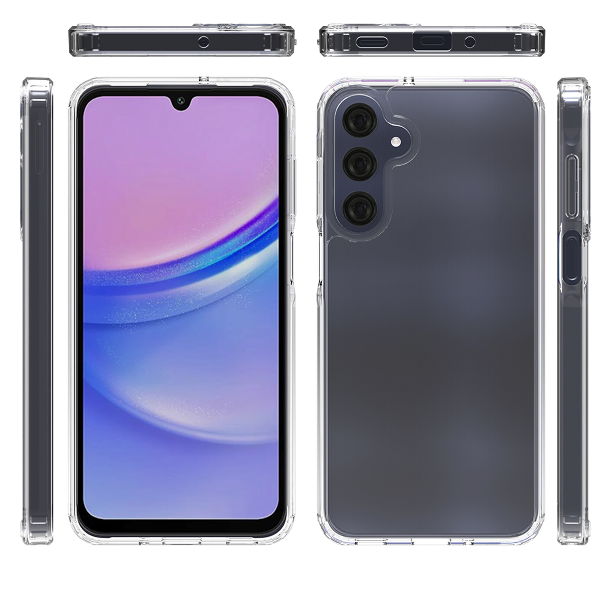 Samsung Galaxy A16 Crystal Hybrid-cover, Gennemsigtig