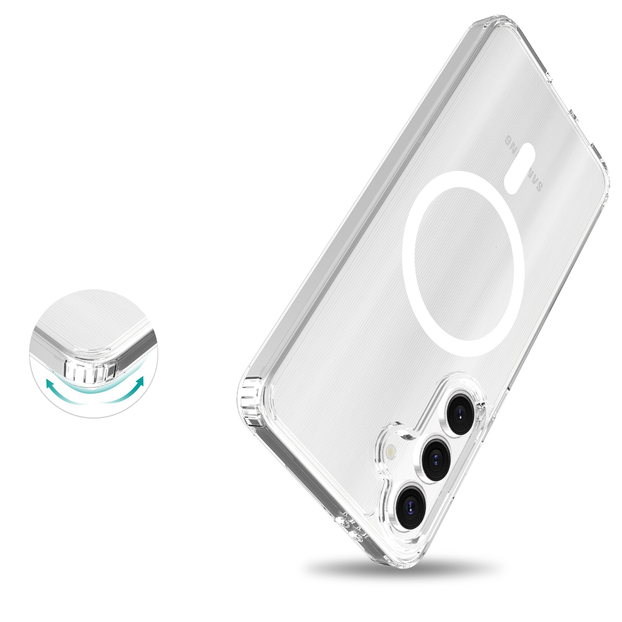Samsung Galaxy S24 FE MagSafe Hybrid-cover, Gennemsigtig