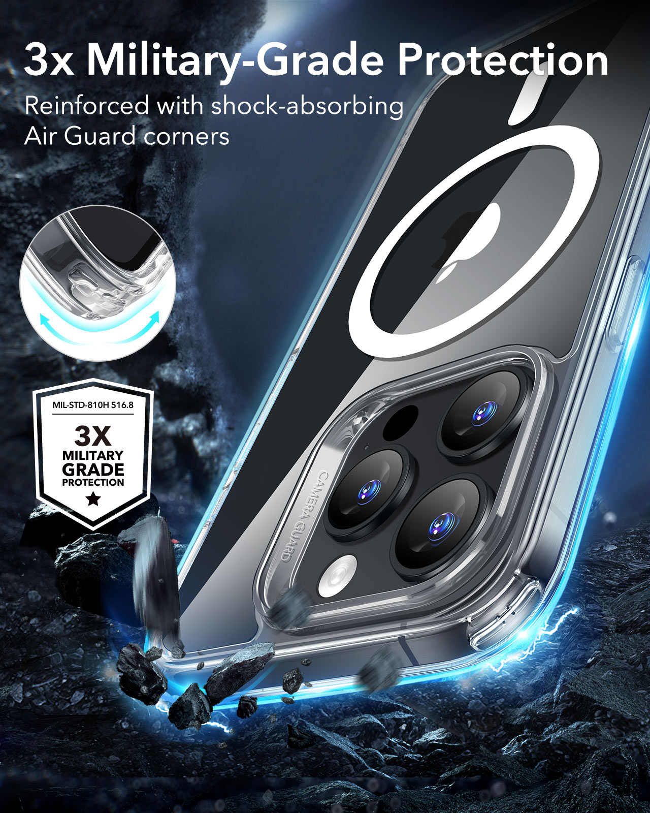 iPhone 16 Pro Classic Hybridcover MagSafe, Clear