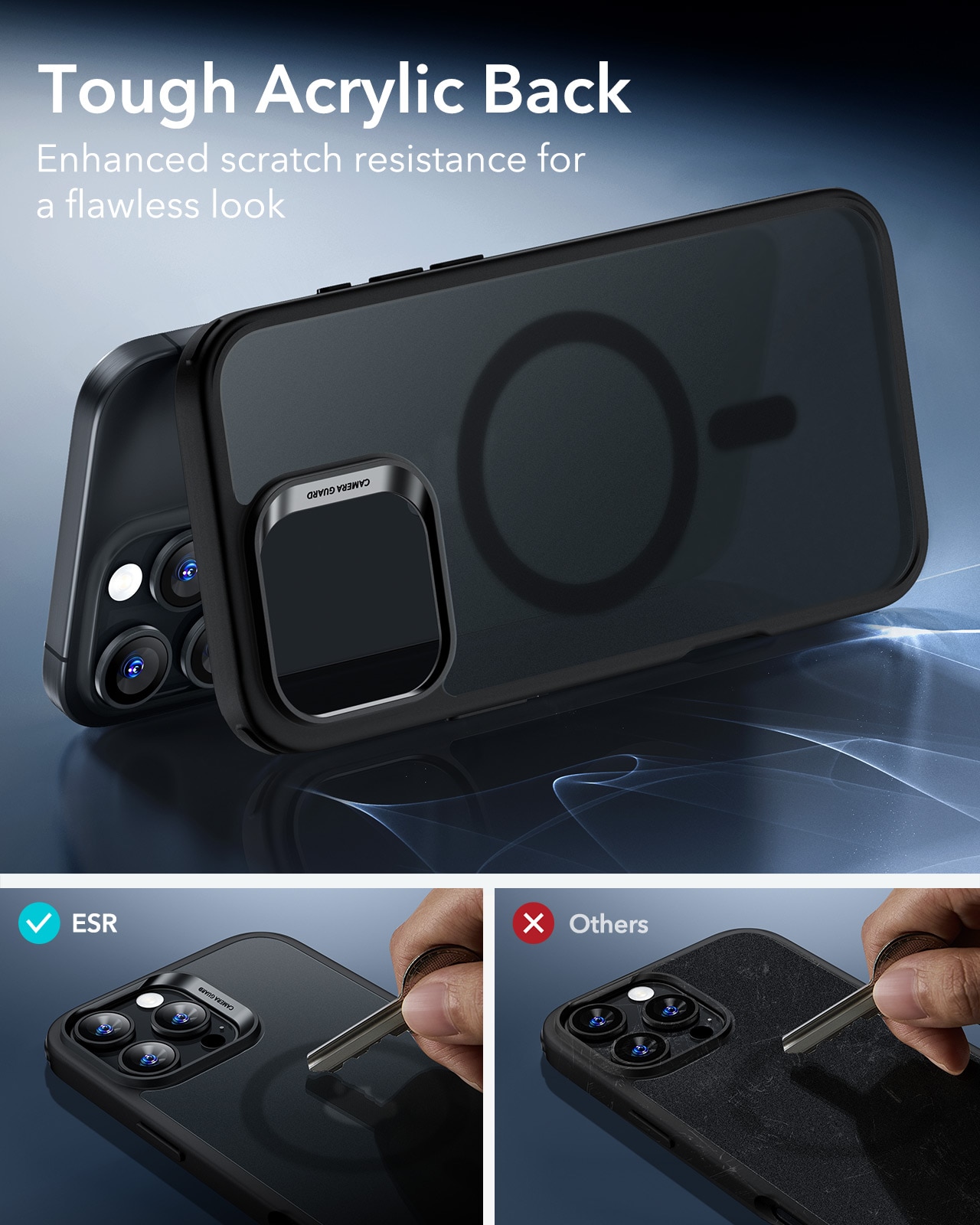 iPhone 16 Pro Classic Hybridcover MagSafe, Frosted Black