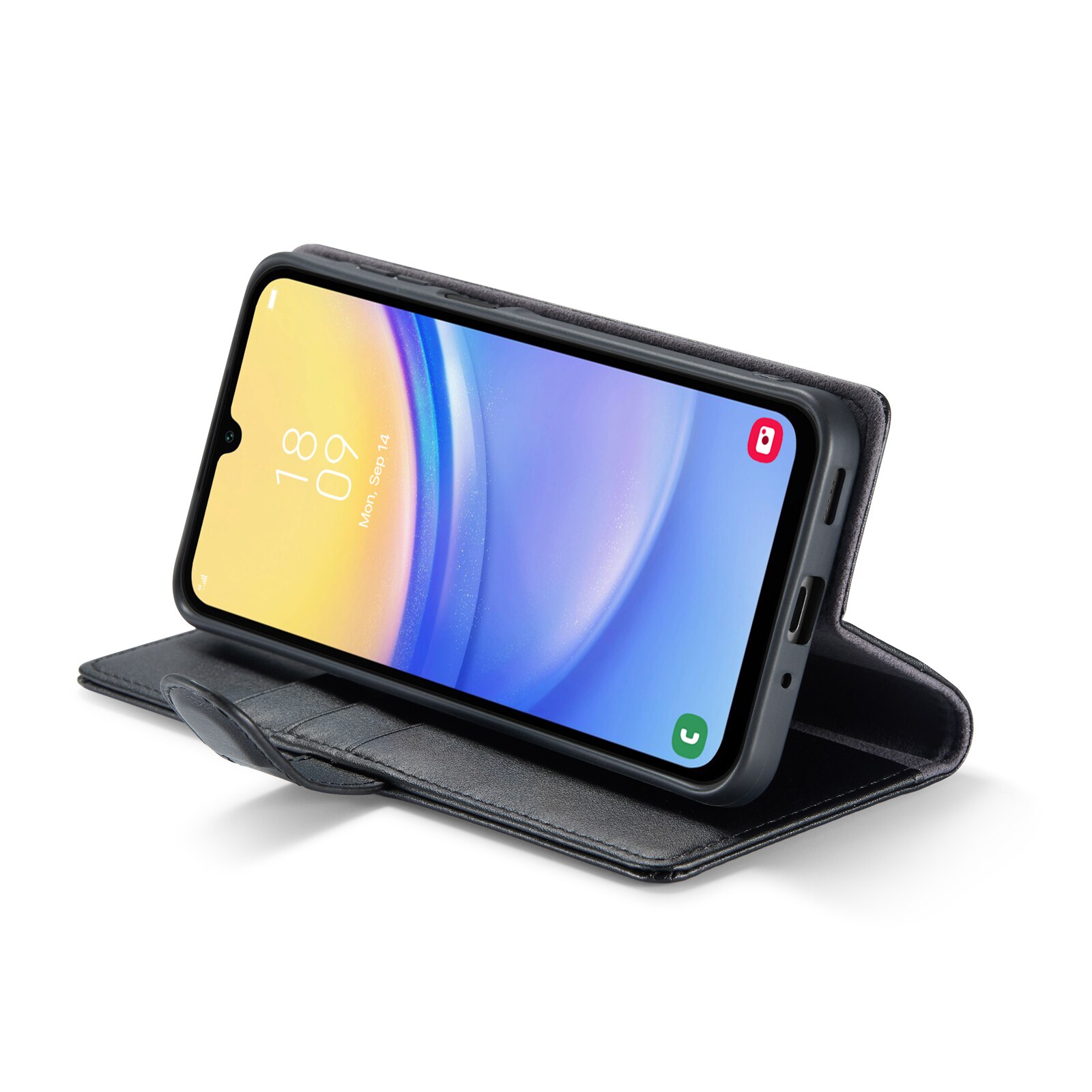 Samsung Galaxy A16 Pungetui i ægte læder, Sort