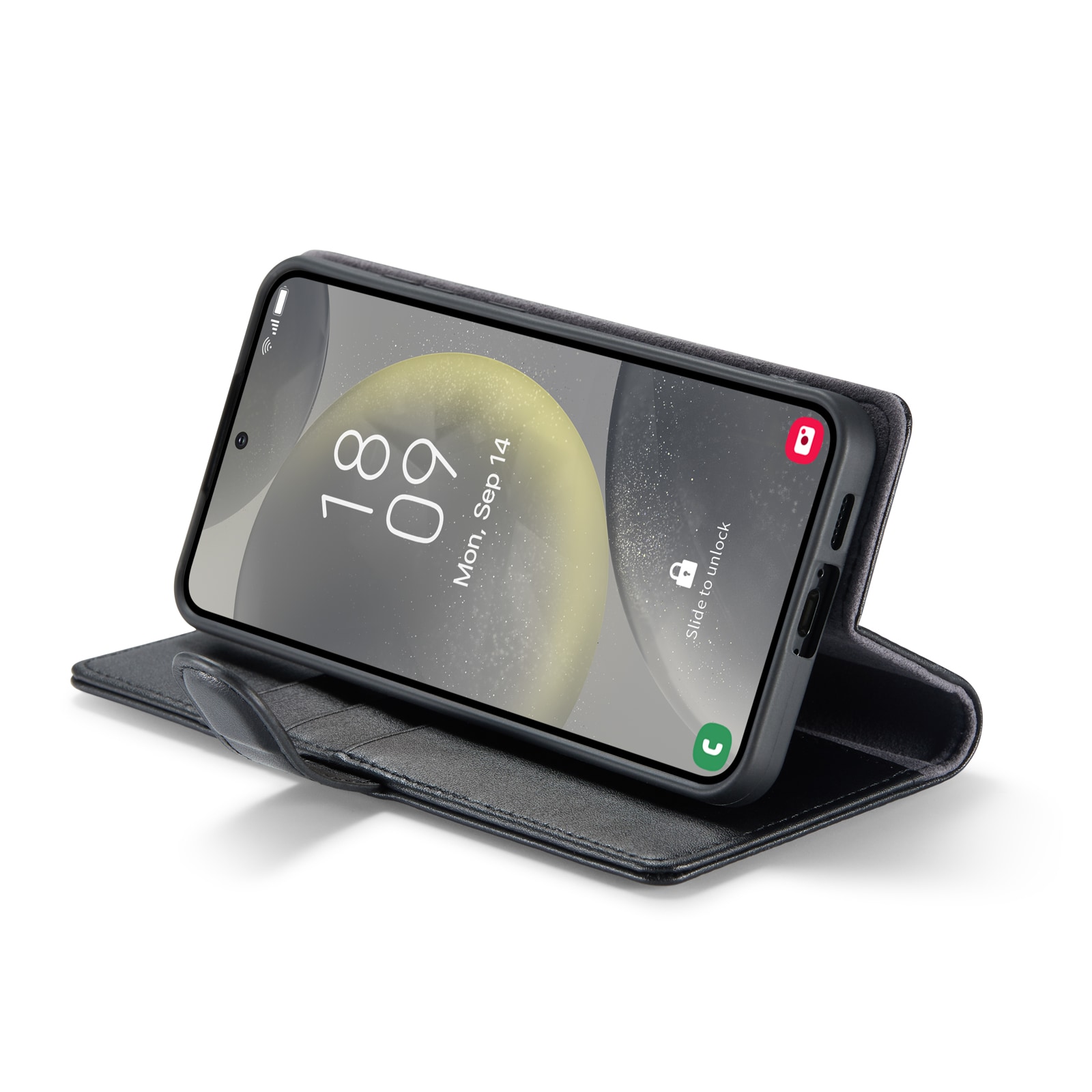 Samsung Galaxy S24 FE Pungetui i ægte læder, Sort