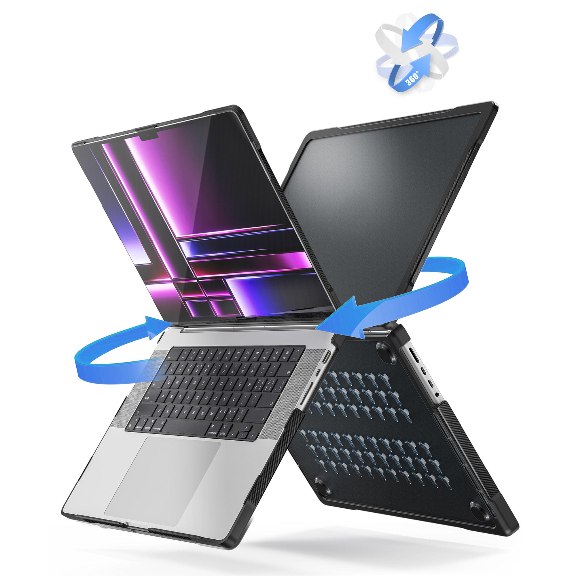 Apple MacBook Pro 16 2024 Stødsikkert Hybrid-cover, Sort